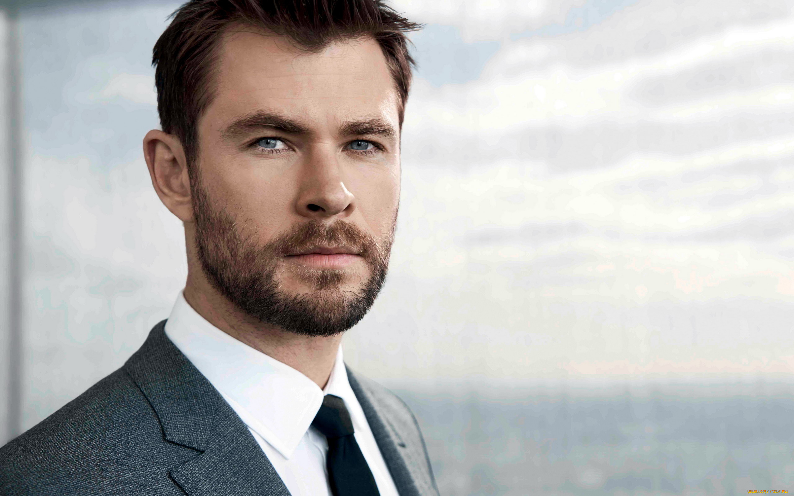 мужчины, chris, hemsworth, усы, бородка