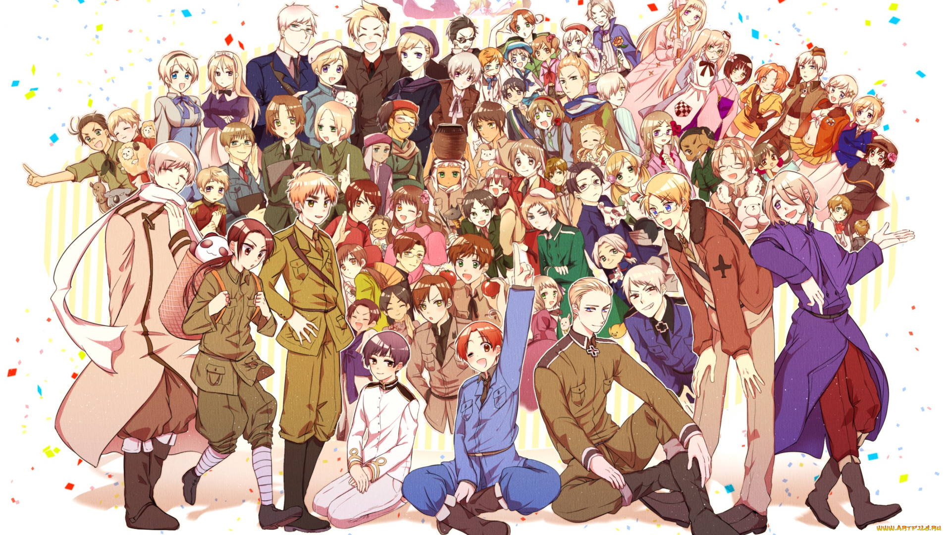аниме, hetalia, , axis, powers, хеталия, и, страны, оси