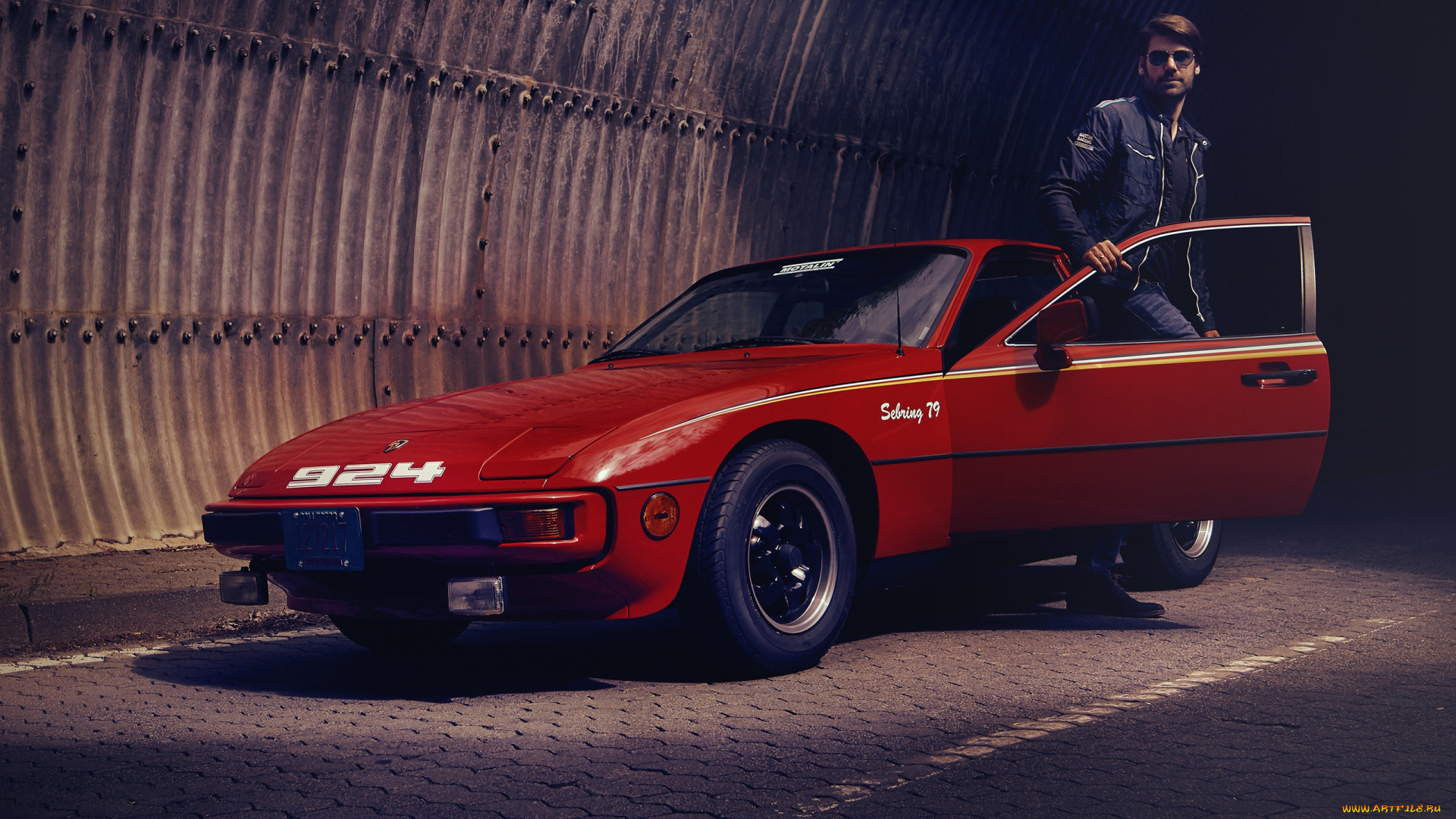 мужчины, -, unsort, очки, борода, куртка, машина, тоннель