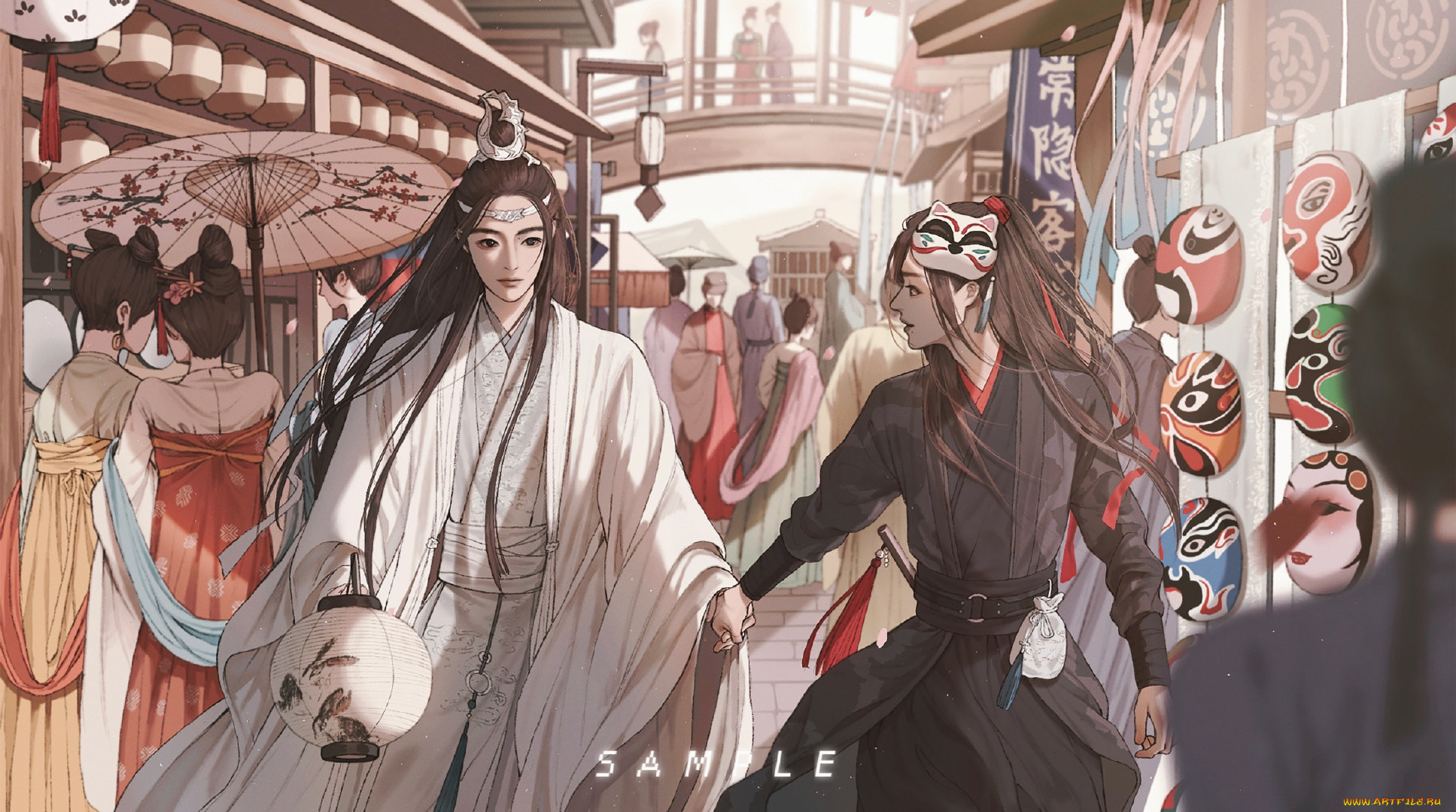 рисованное, кино, , мультфильмы, вэй, усянь, лань, ванцзы, люди, маски