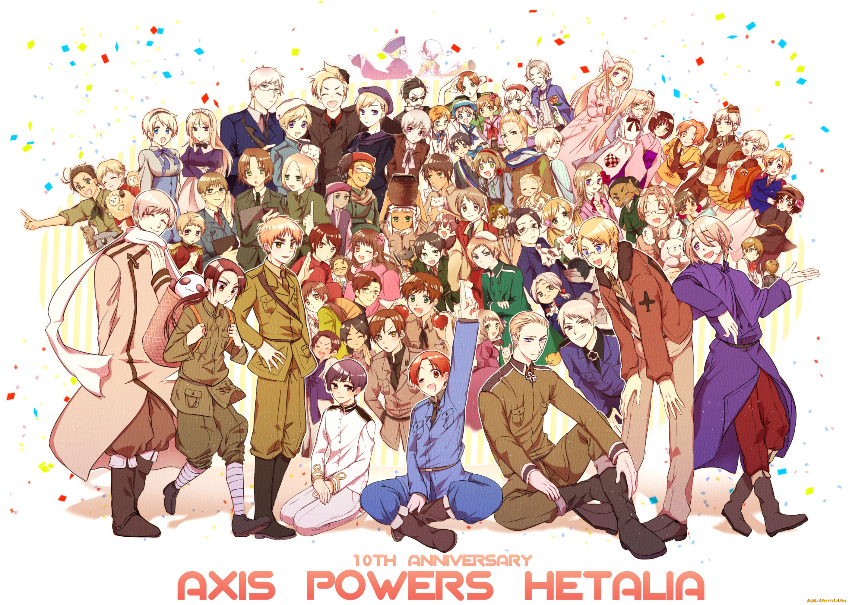 аниме, hetalia, , axis, powers, хеталия, и, страны, оси