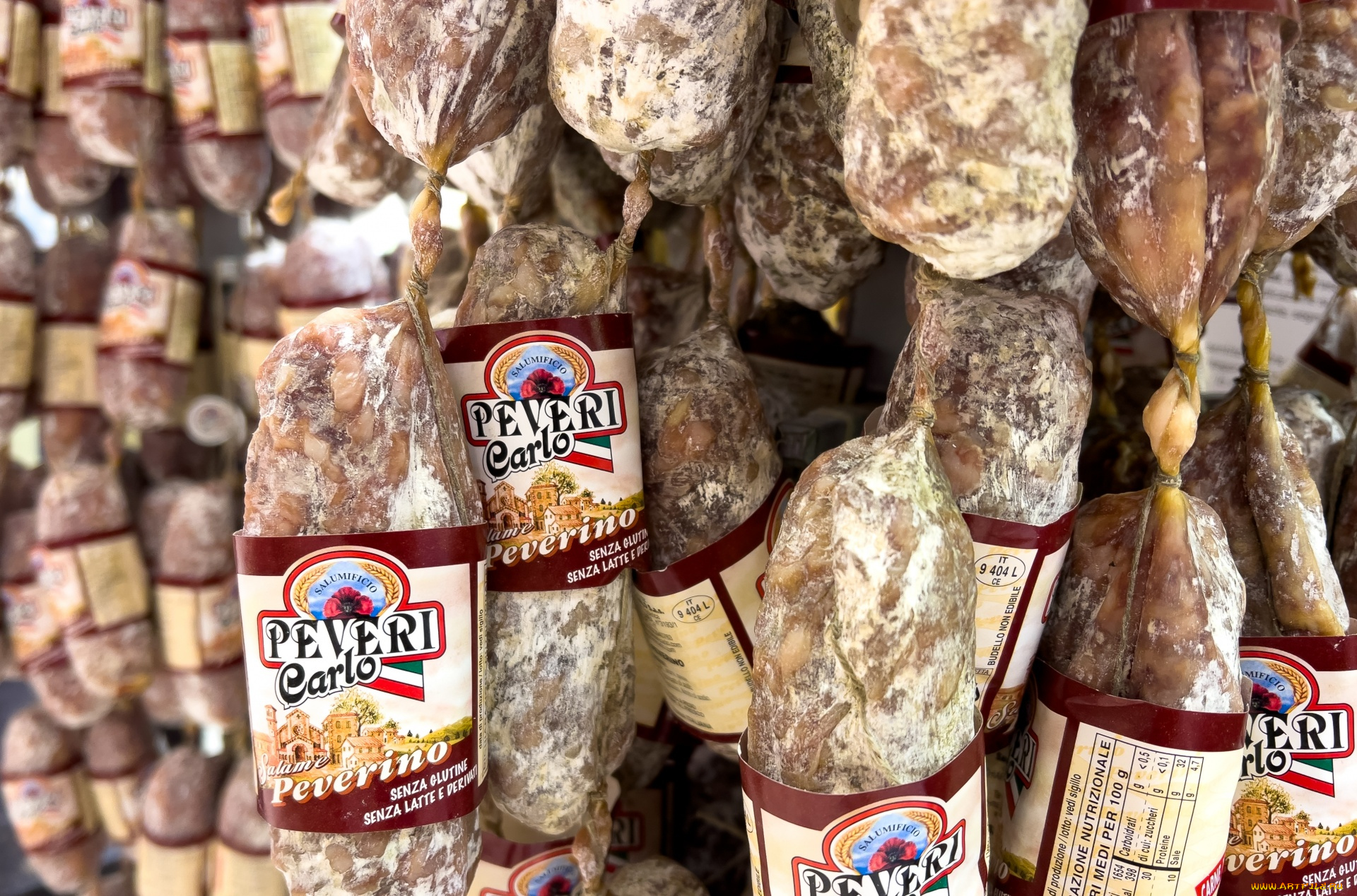 еда, колбасные, изделия, копченая, колбаса, много