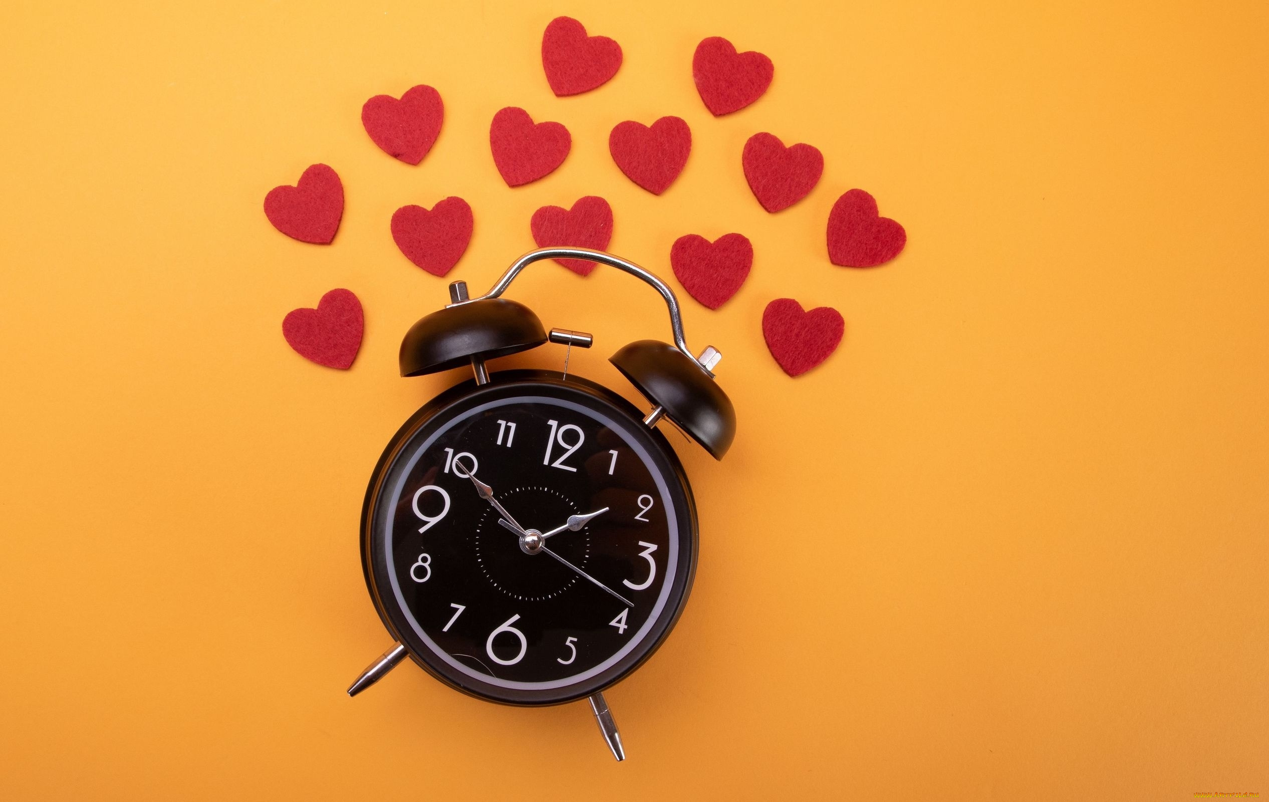 праздничные, день, святого, валентина, , сердечки, , любовь, будильник, сердечки