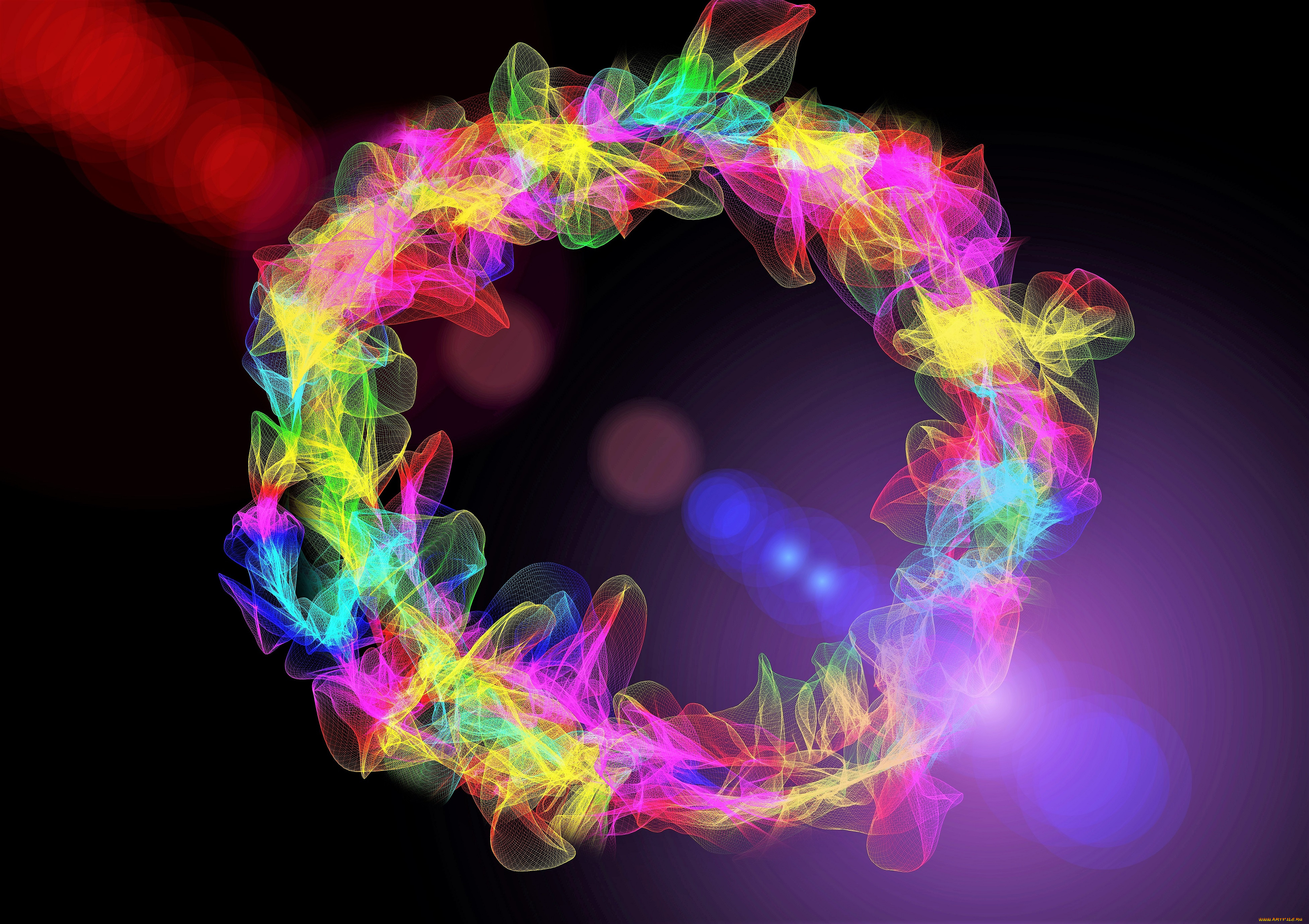 3д, графика, абстракция, , abstract, кольцо, цвета