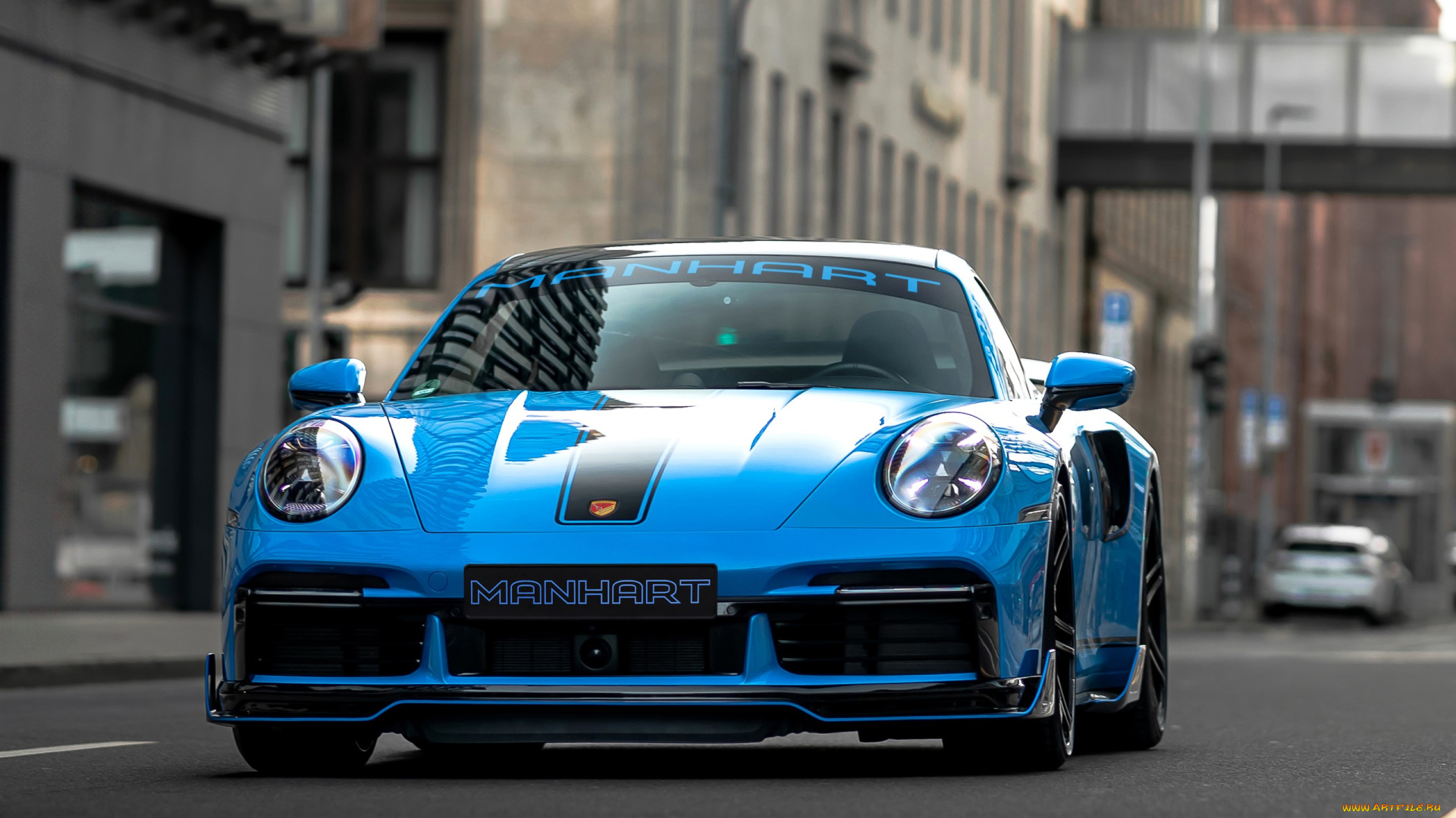 porsche, 911, автомобили, porsche, голубой, город, дорога, шоссе, дома