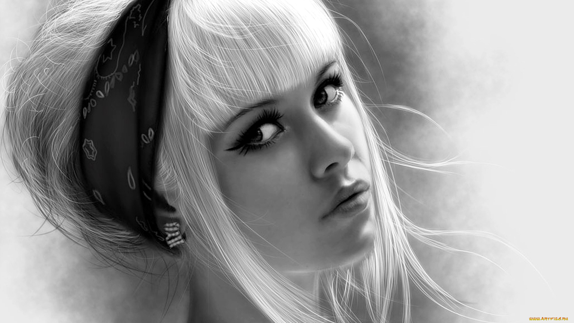 разное, компьютерный, дизайн, девушка, блондинка, лицо, портрет