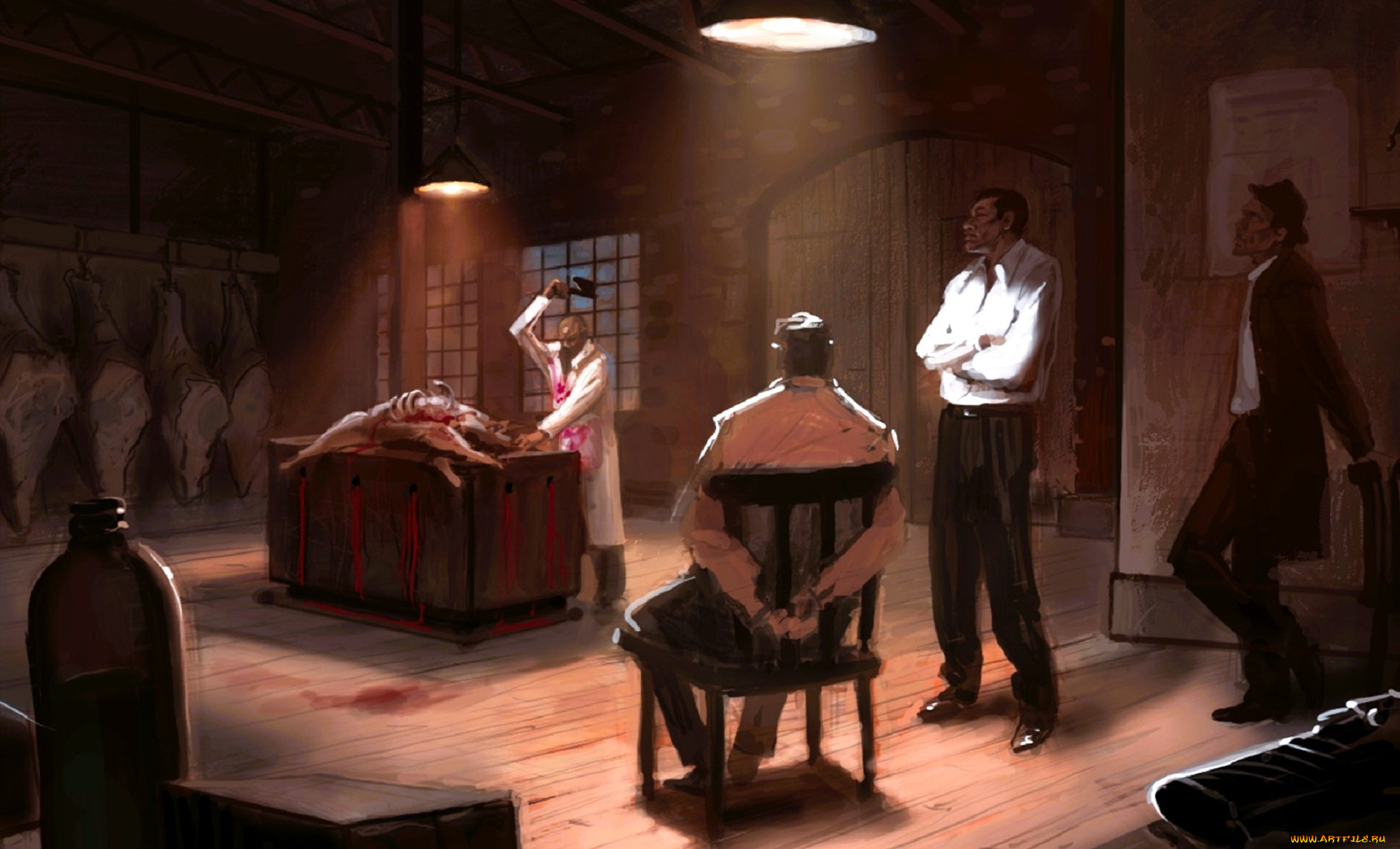 видео, игры, the, godfather, мафия, жертва, люди, мясо, скотобойня