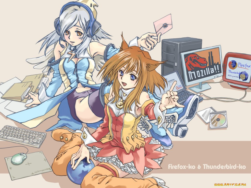 она, компьютер, аниме, headphones, instrumental