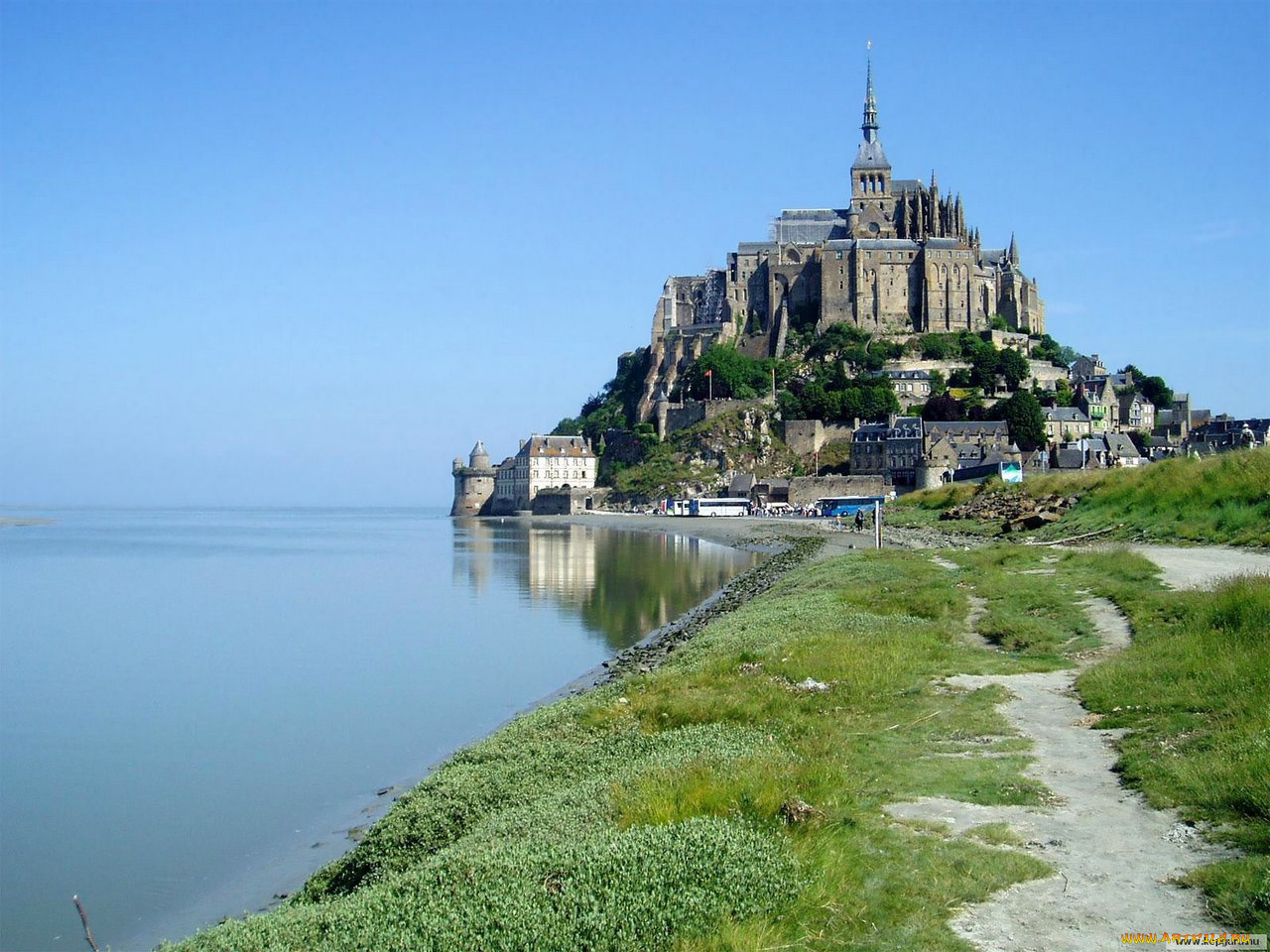 города, крепость, мон, сен, мишель, франция