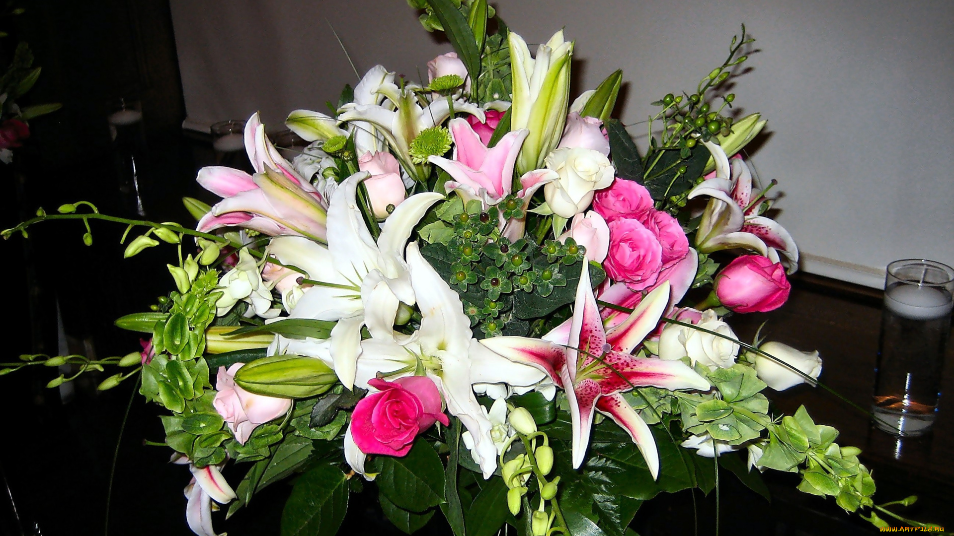 цветы, букеты, композиции, лилии, розы