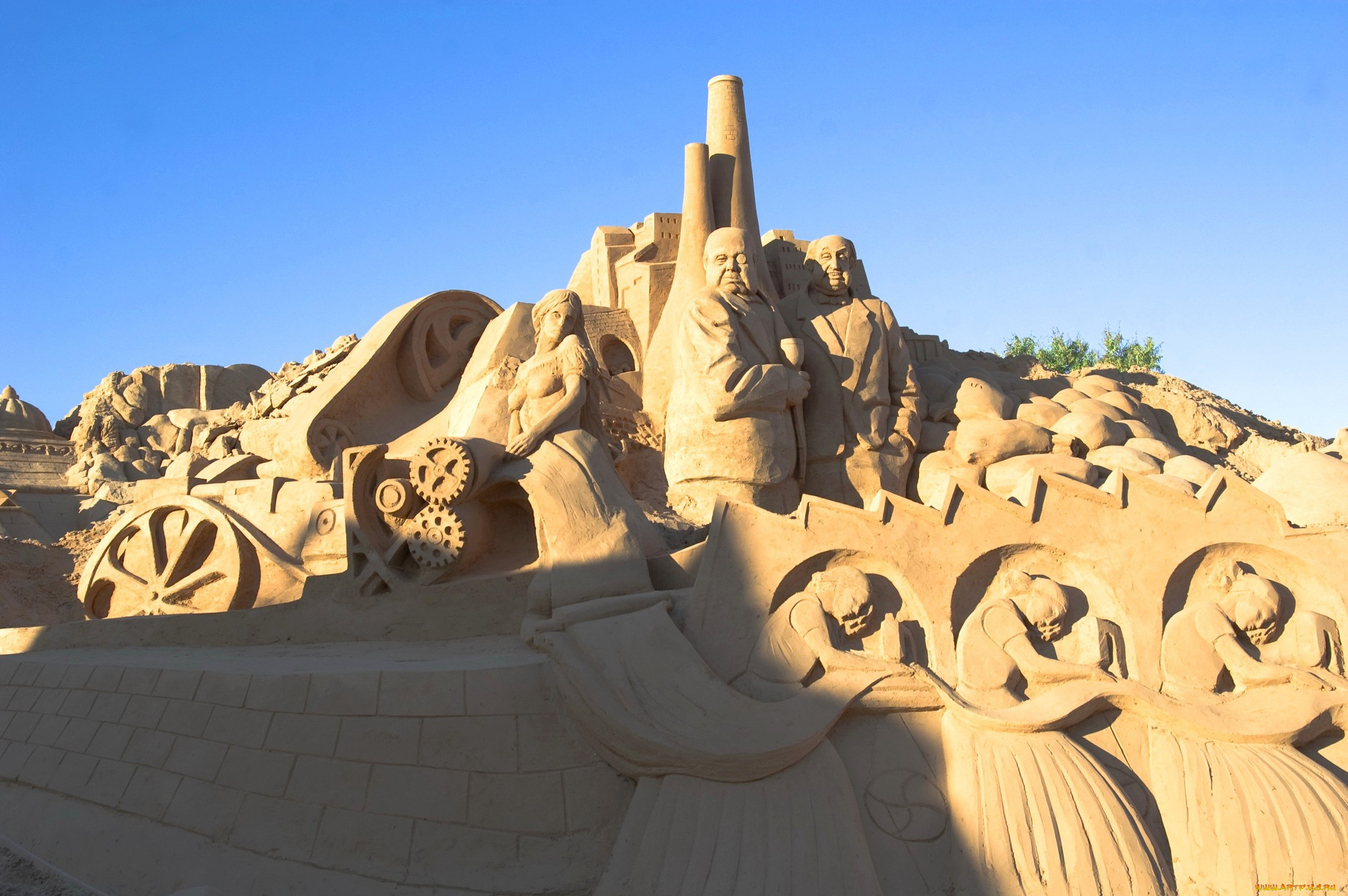 разное, фигуры, из, песка, льда, снега, скульптуры