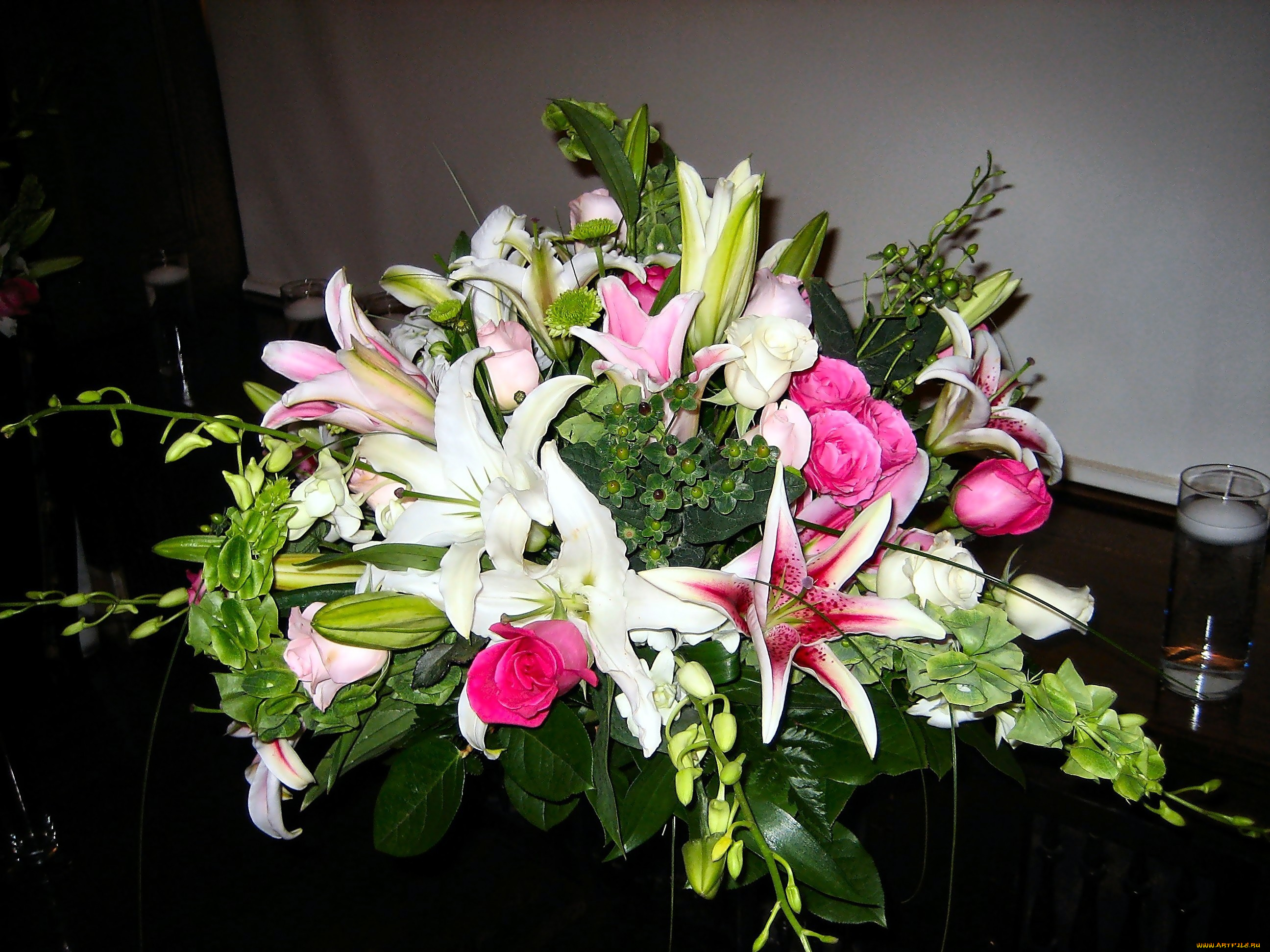 цветы, букеты, композиции, лилии, розы