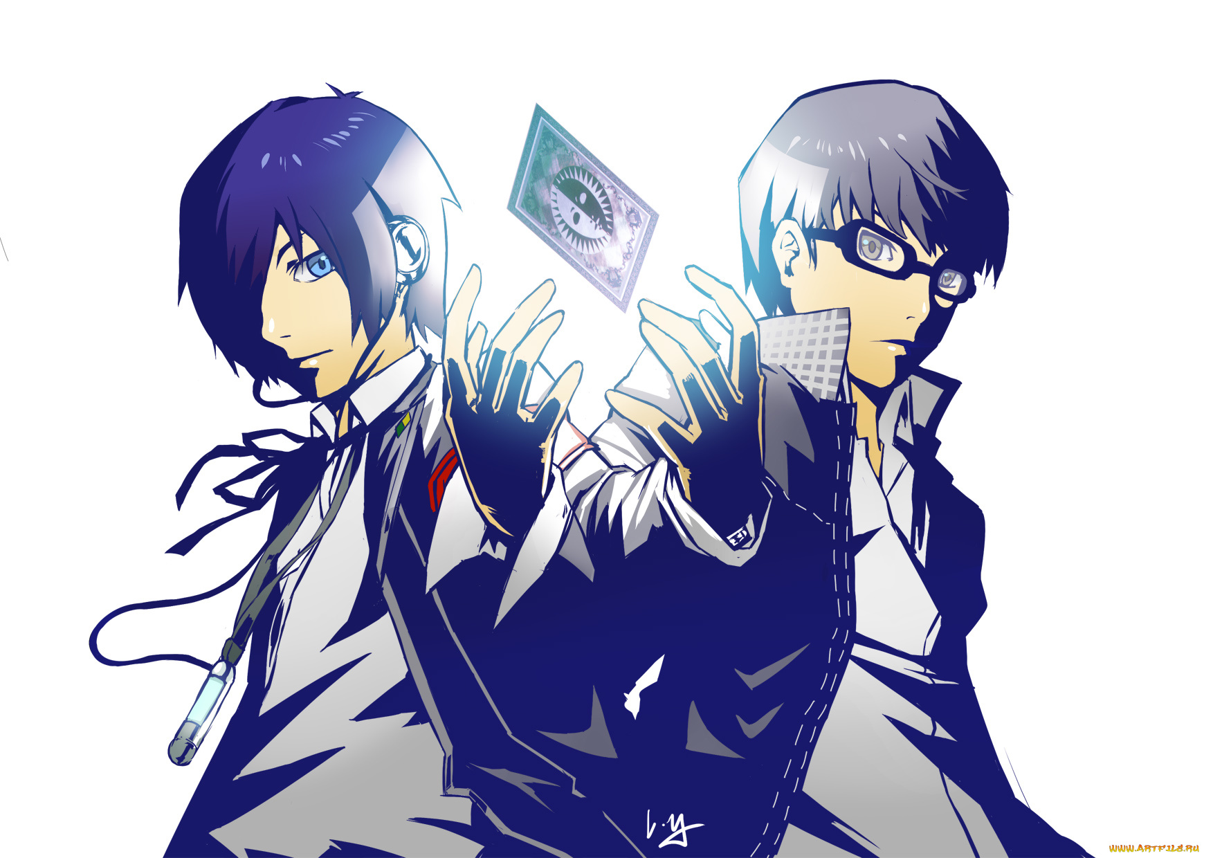 аниме, persona, narukami, yuu, arisato, minato