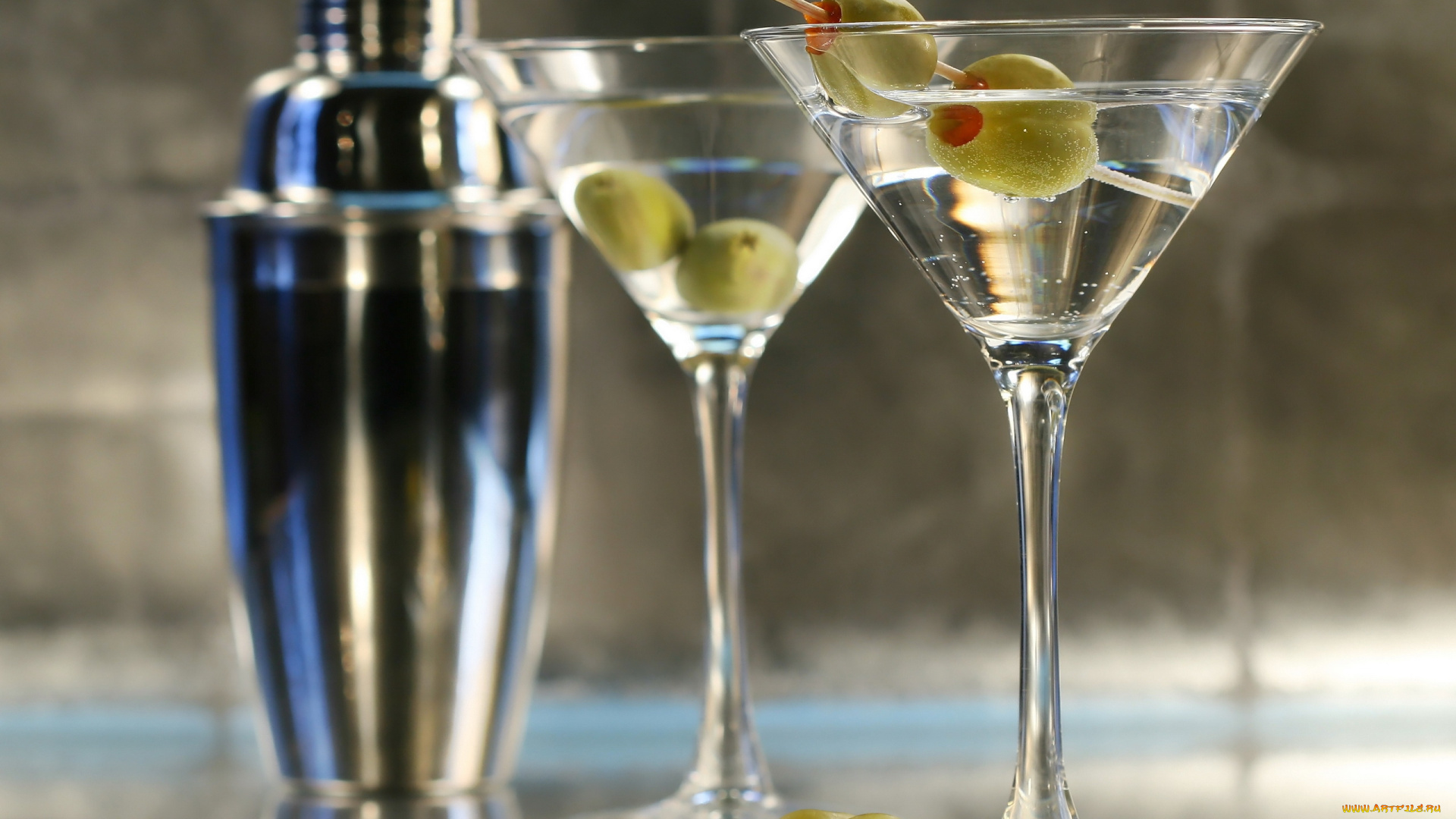 еда, напитки, коктейль, шейкер, бокалы, маслины