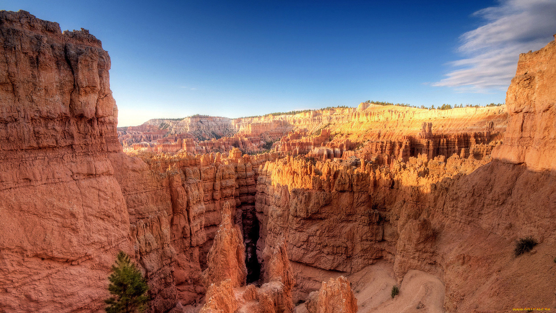 природа, горы, каньон, красные, скалы