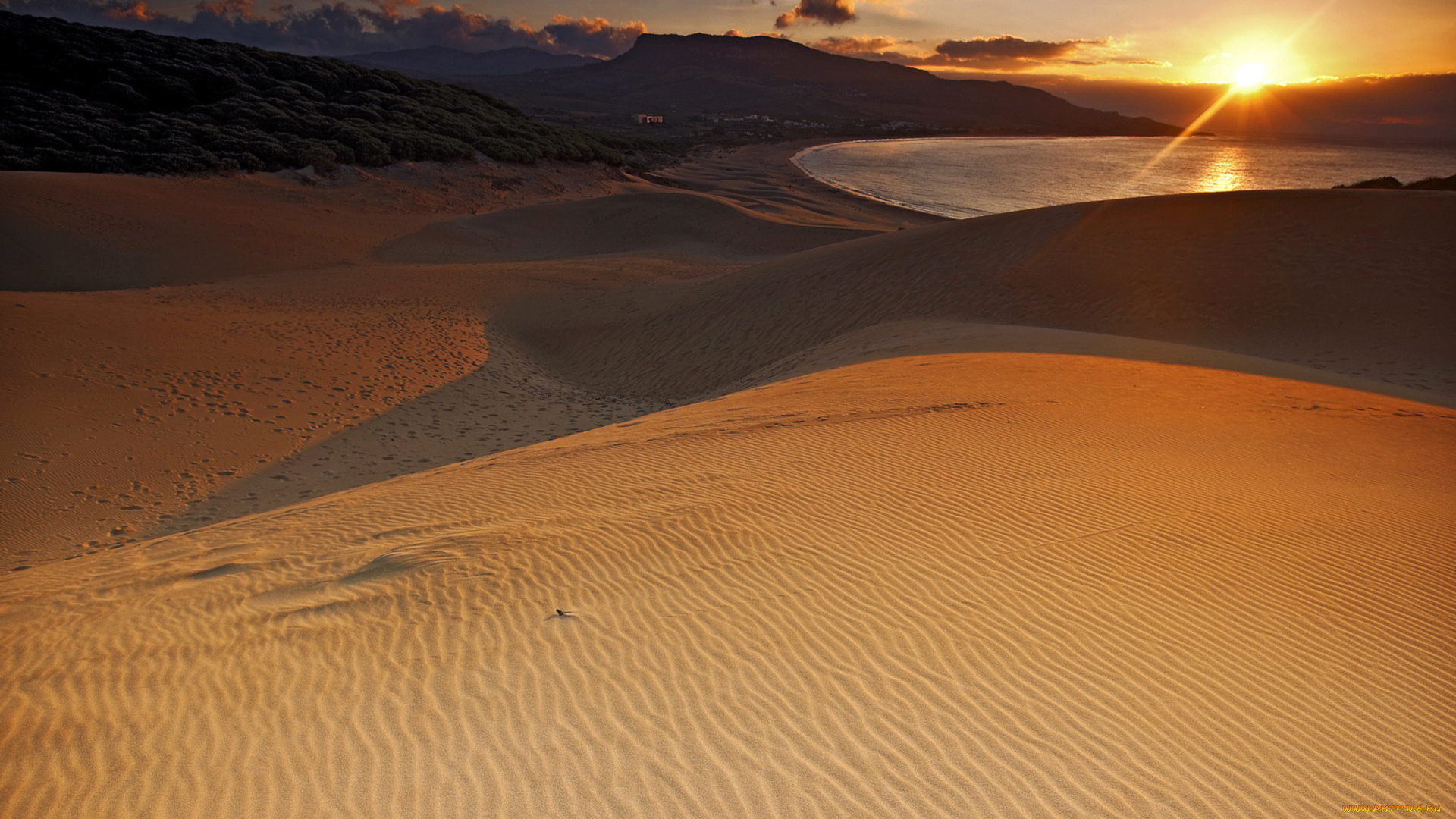 природа, пустыни, закат, пустыня, холмы, барханы, песок