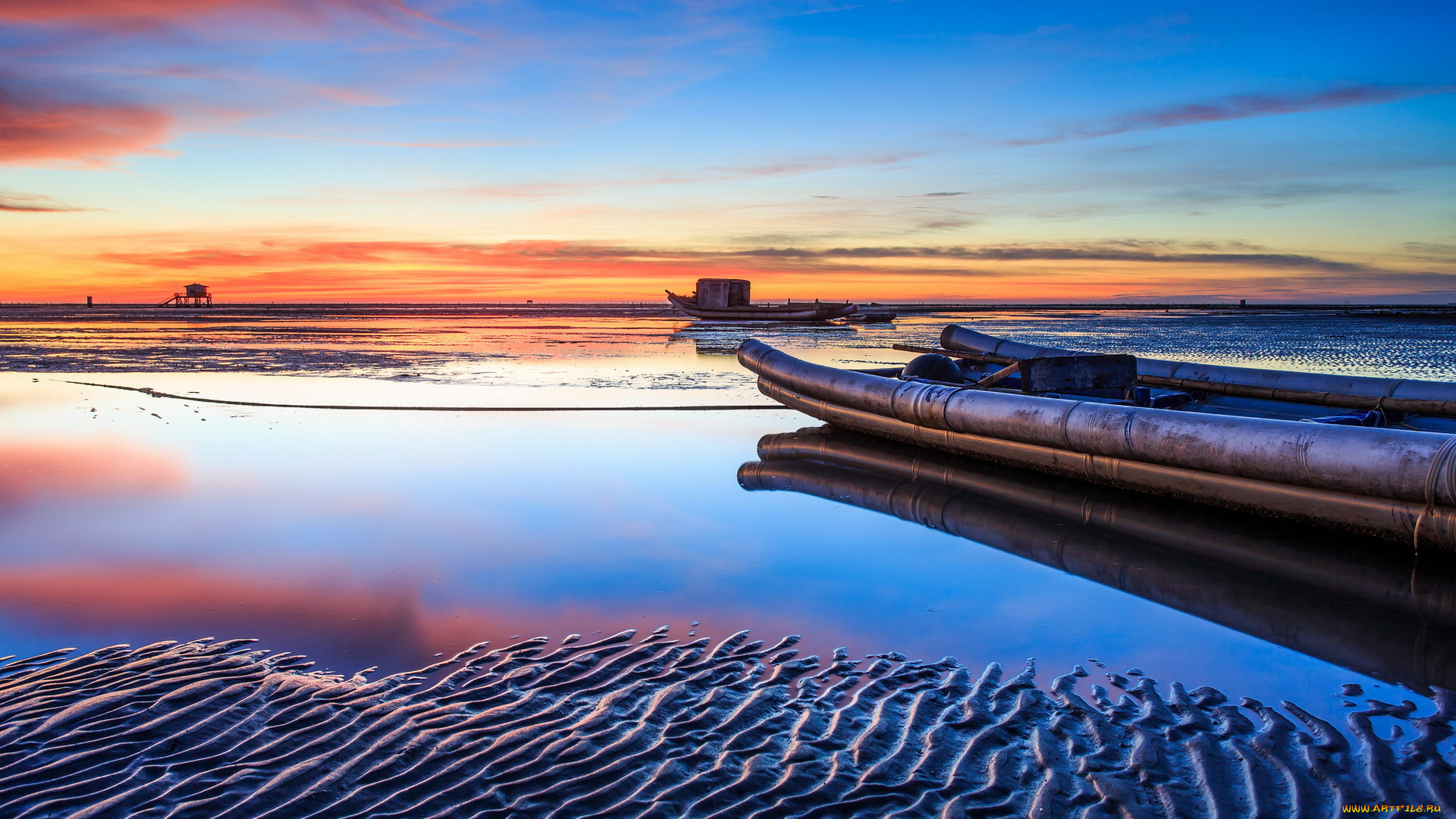 природа, восходы, закаты, море, лодки, закат