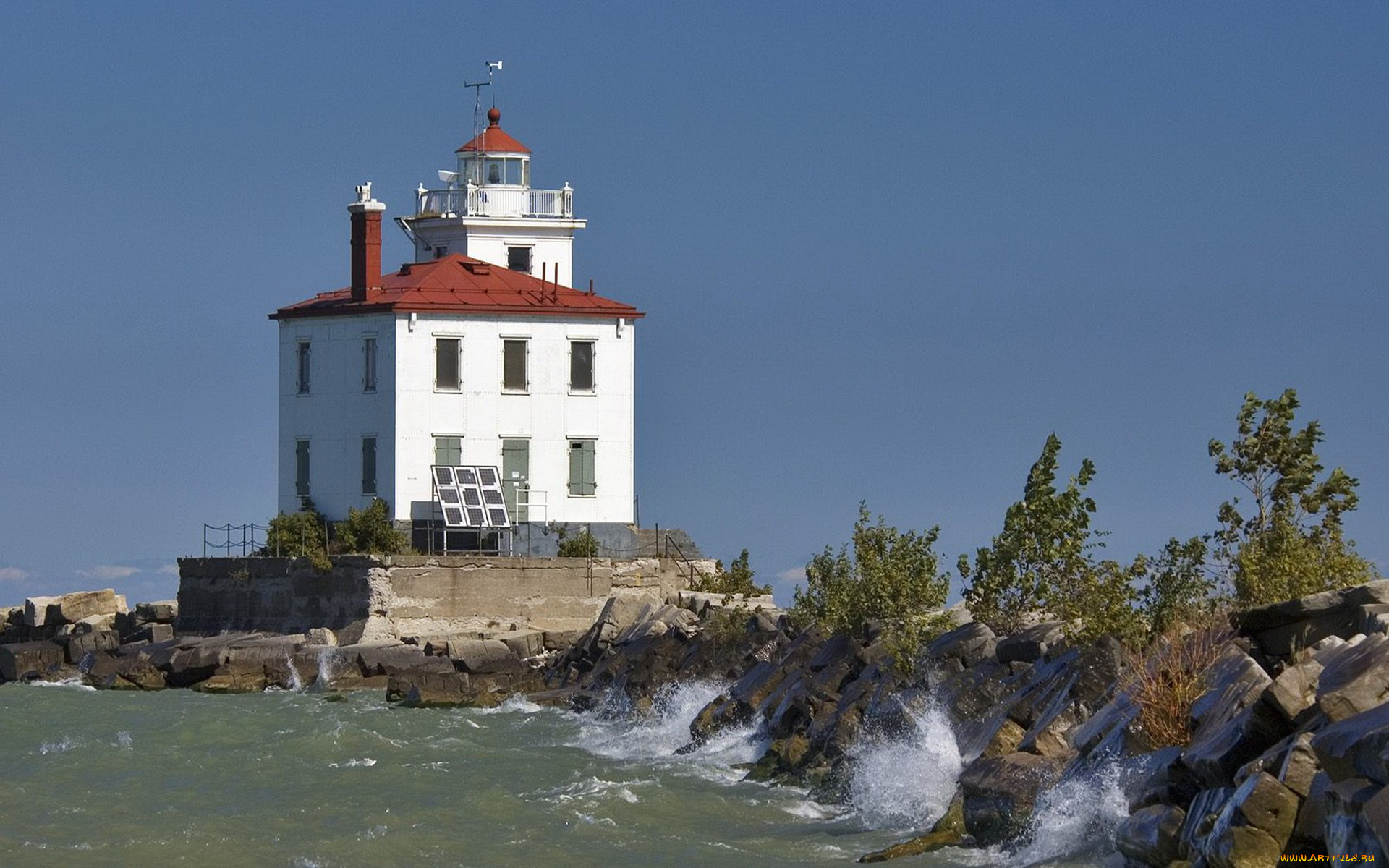 природа, маяки, волны, камни, дом