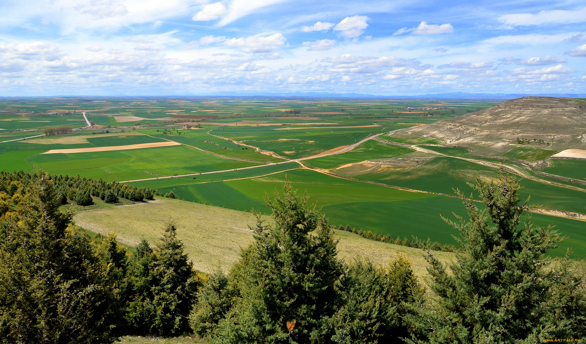 испания, кастрохерис, природа, поля