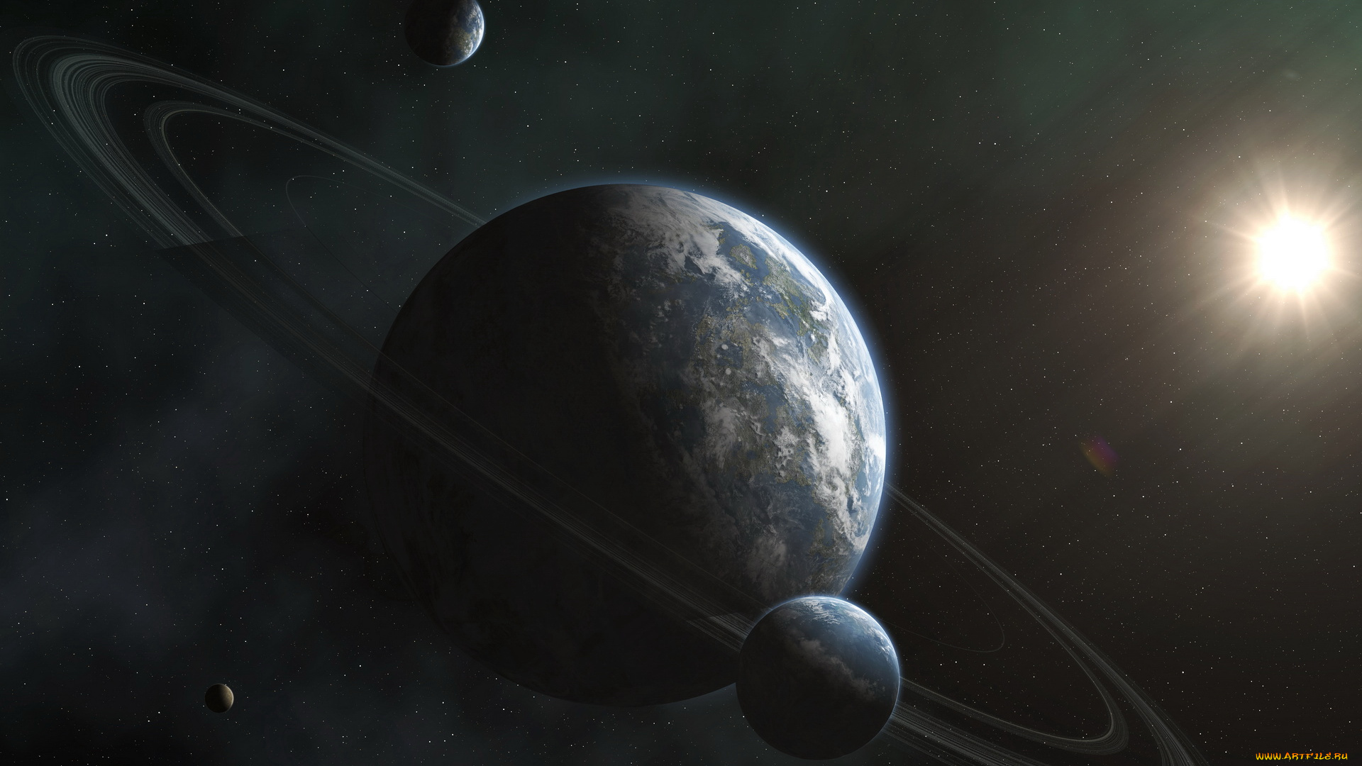 космос, арт, планеты