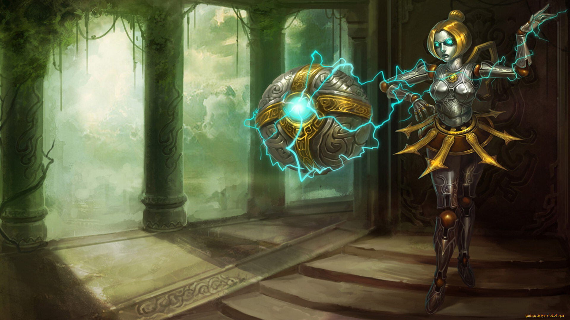 видео, игры, league, of, legends, девушка, шар, магия