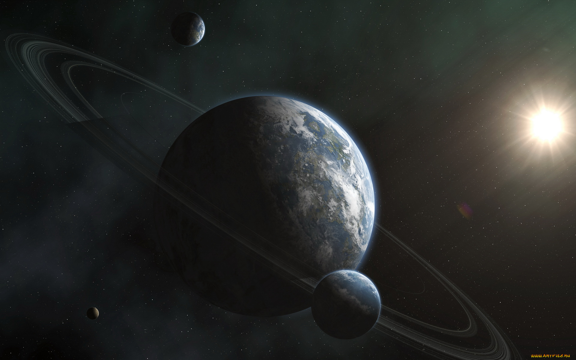 космос, арт, планеты