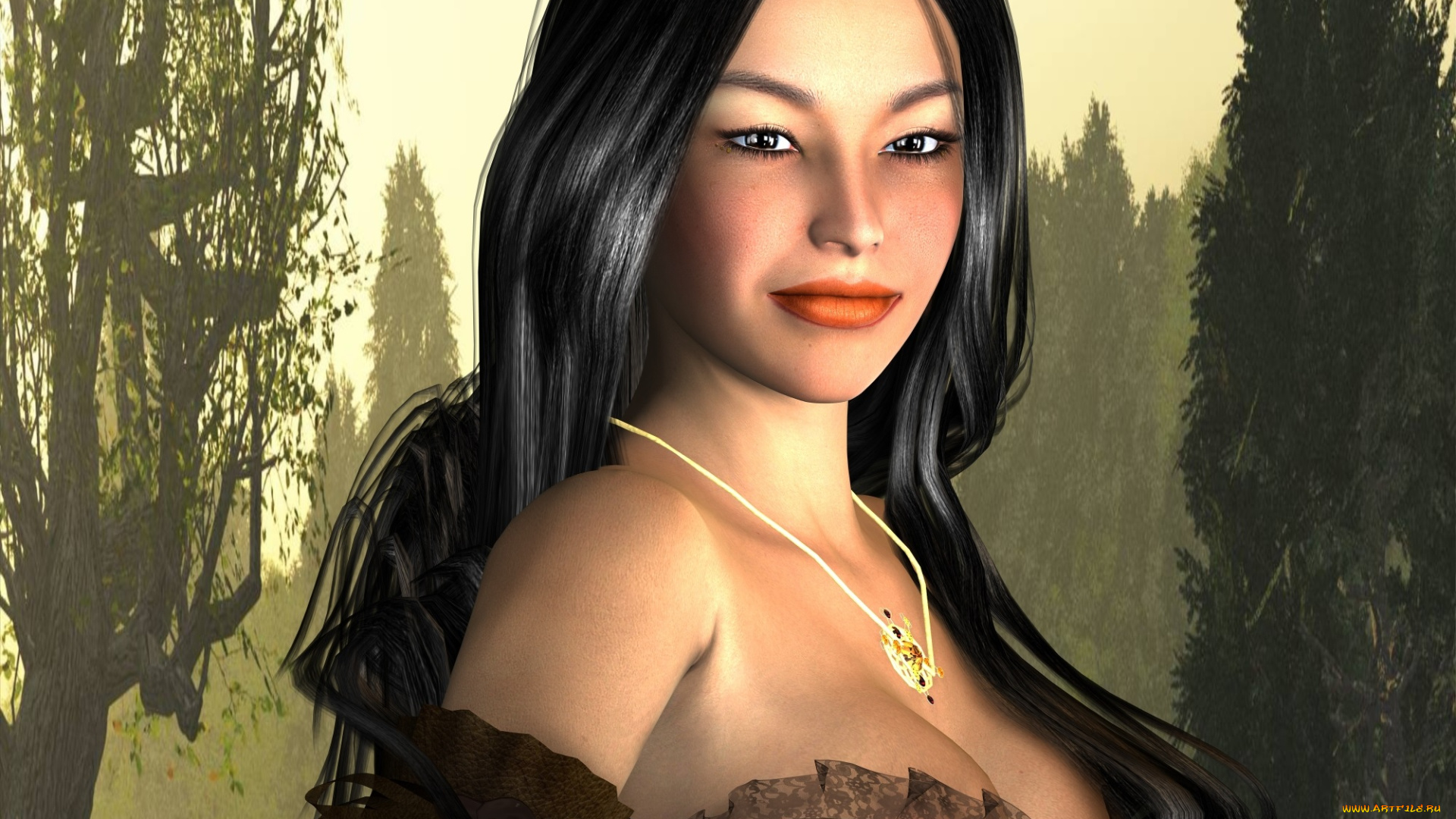 3д, графика, люди, , people, взгляд, девушка