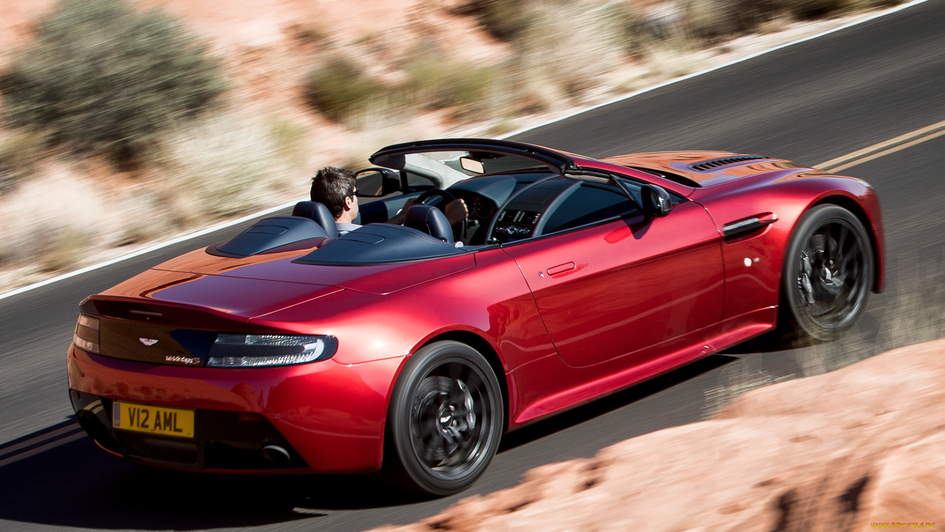 автомобили, aston, martin, aston, martin, v12, vantage, s, roadster, 2014г, красный