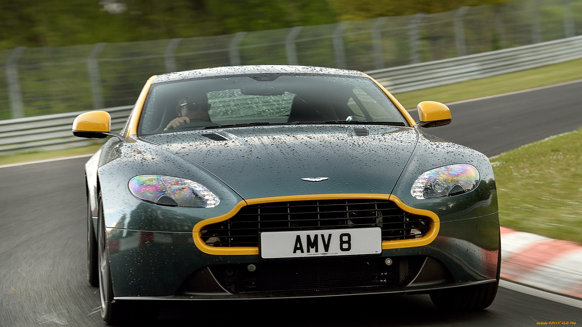 автомобили, aston, martin, uk-spec, n430, vantage, v8, aston, martin, зеленый, 2014г