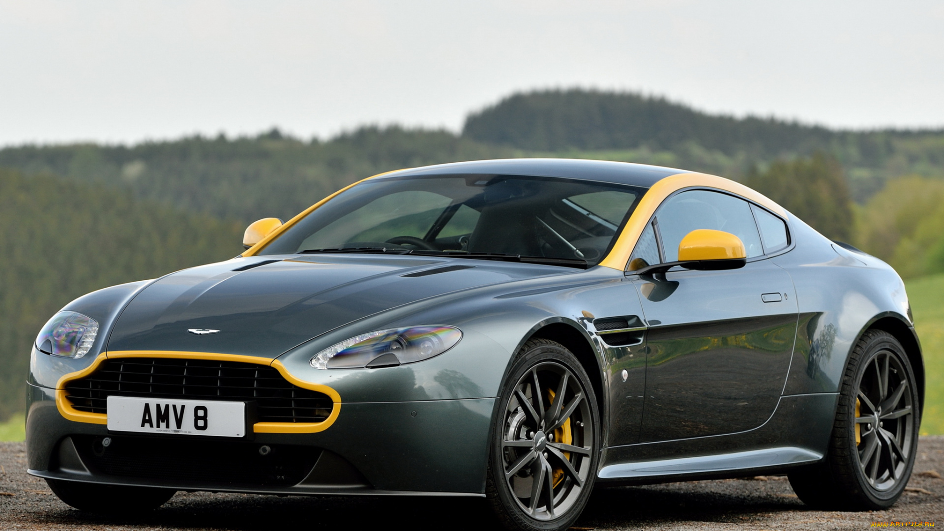 автомобили, aston, martin, зеленый, 2014г, uk-spec, n430, vantage, v8, aston, martin