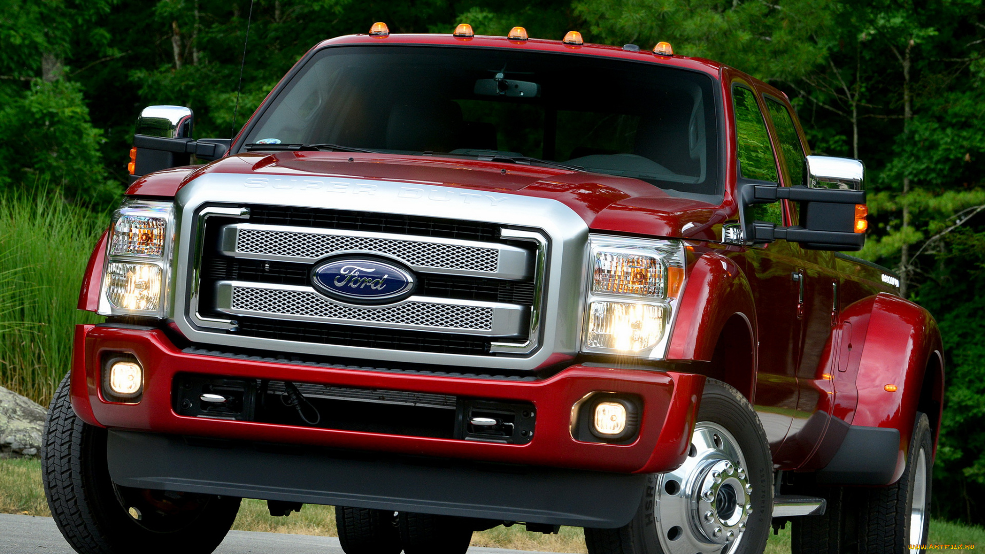 автомобили, ford, f-450, super, duty, platinum, crew, cab, красный