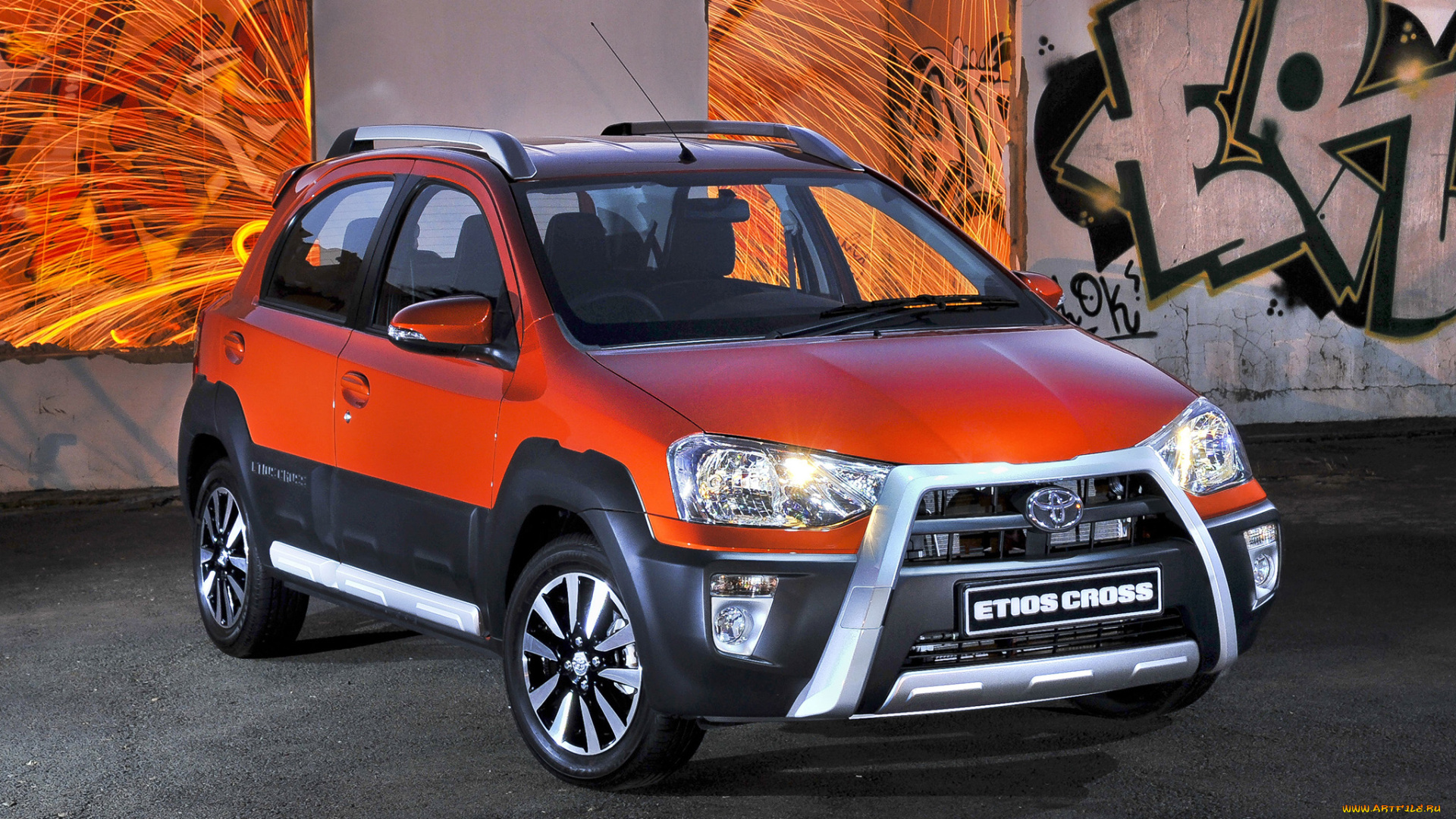 автомобили, toyota, etios, cross, za-spec, 2014г, красный