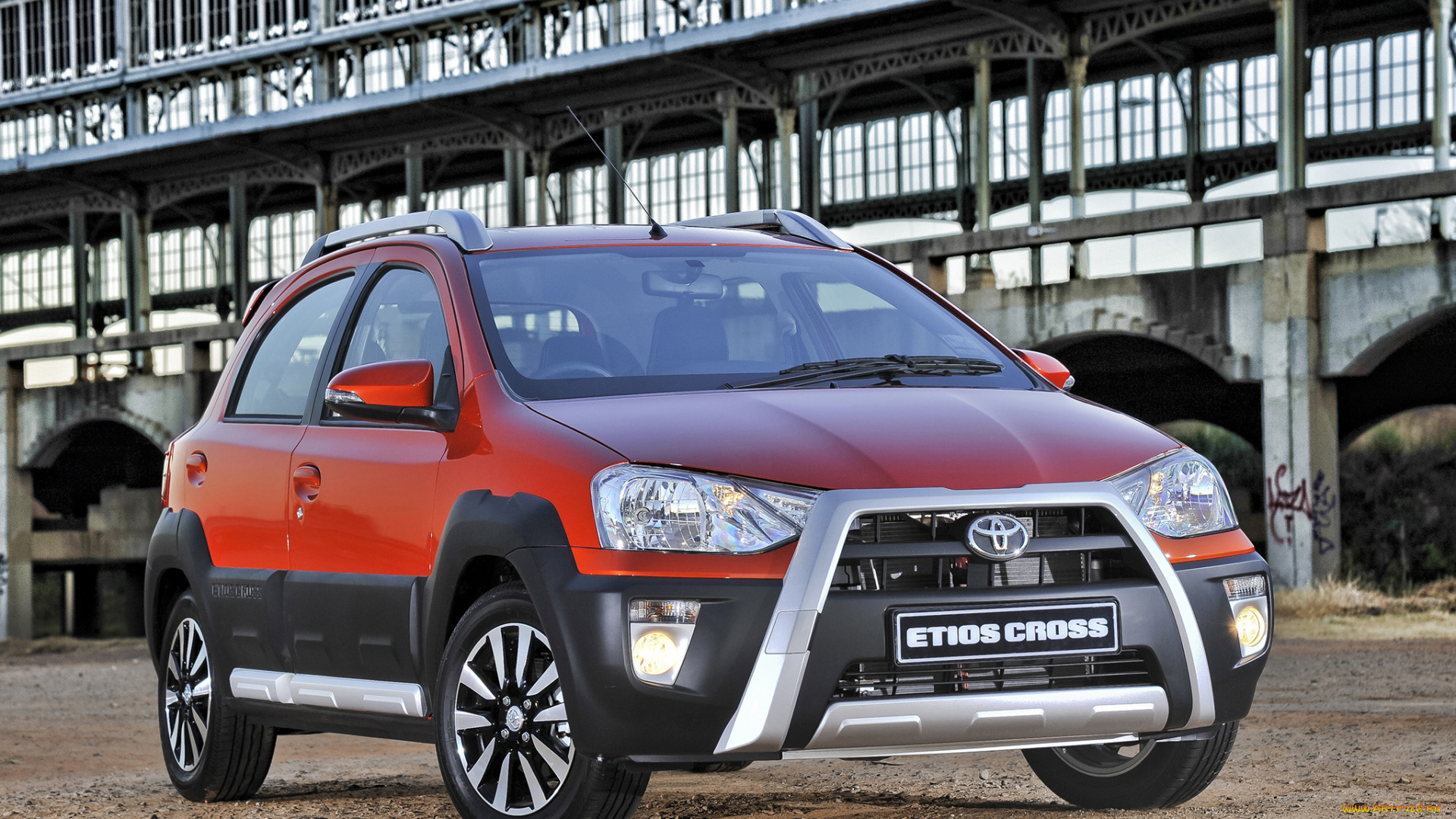 автомобили, toyota, etios, cross, za-spec, 2014г, красный