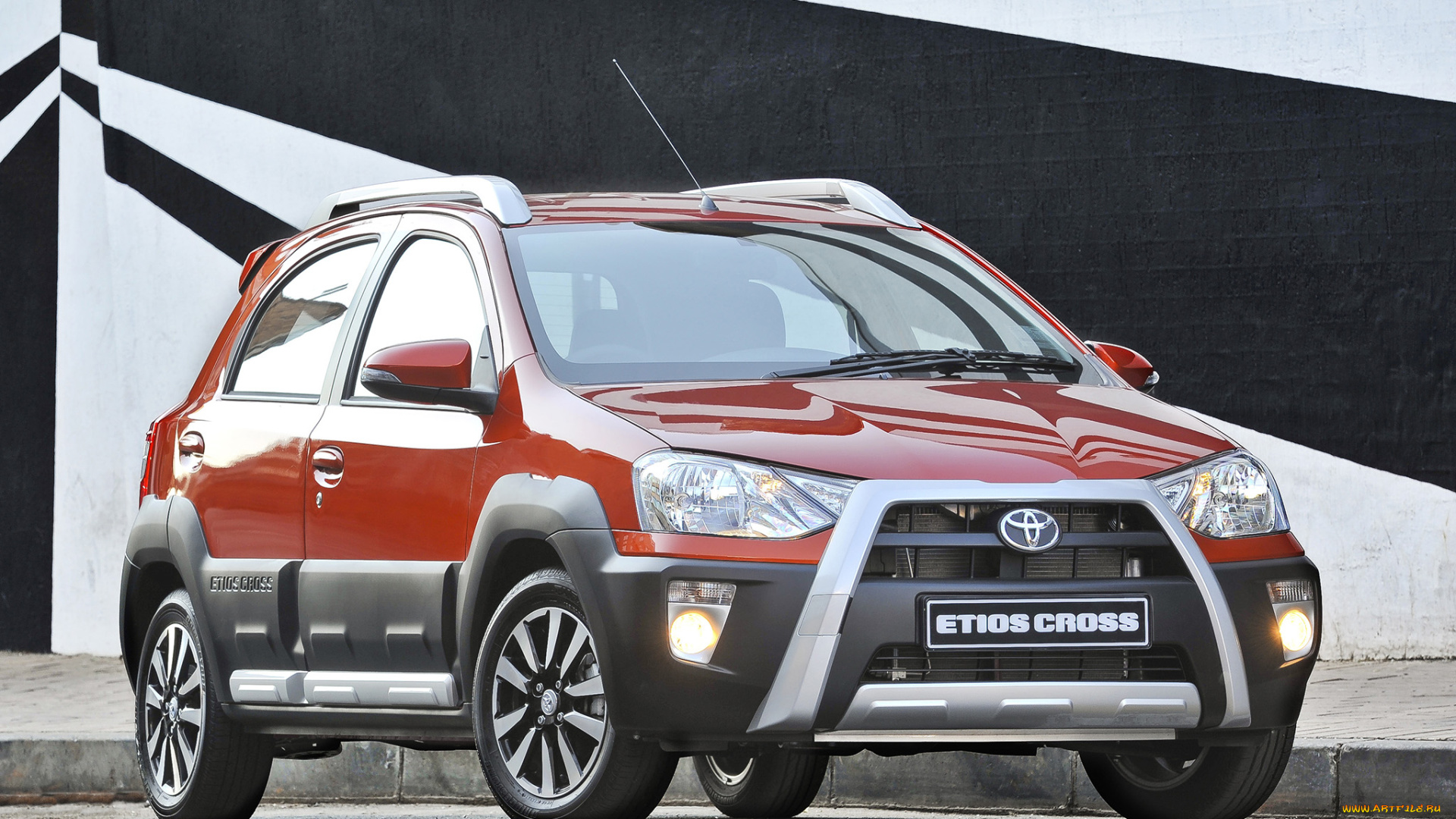 автомобили, toyota, etios, cross, za-spec, 2014г, красный