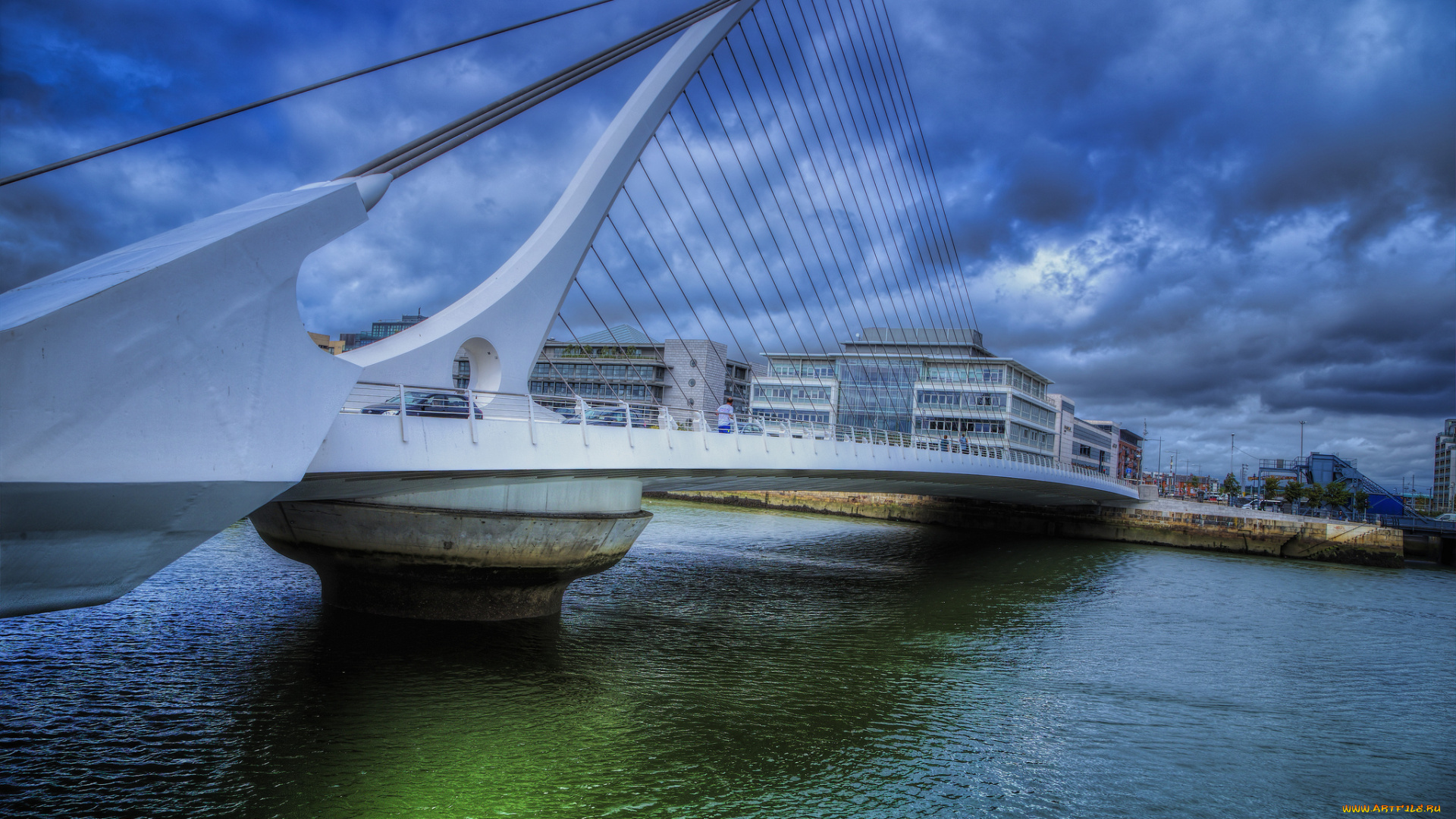 samuel, beckett, bridge, -, dublin, , ireland, города, дублин, , ирландия, мост, река
