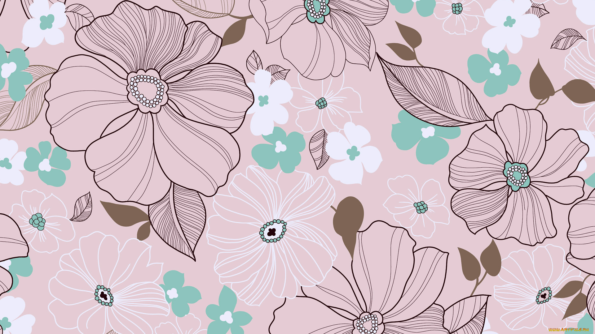 векторная, графика, цветы