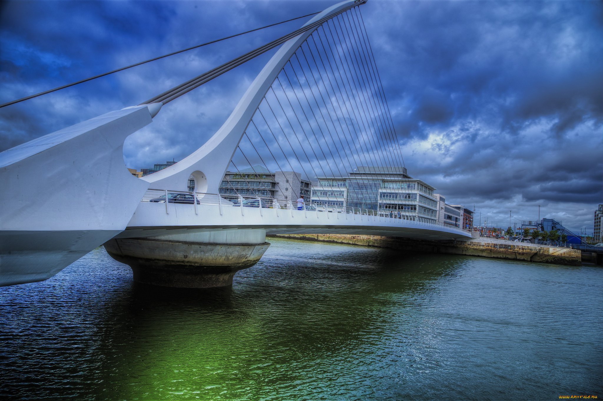 samuel, beckett, bridge, -, dublin, , ireland, города, дублин, , ирландия, мост, река