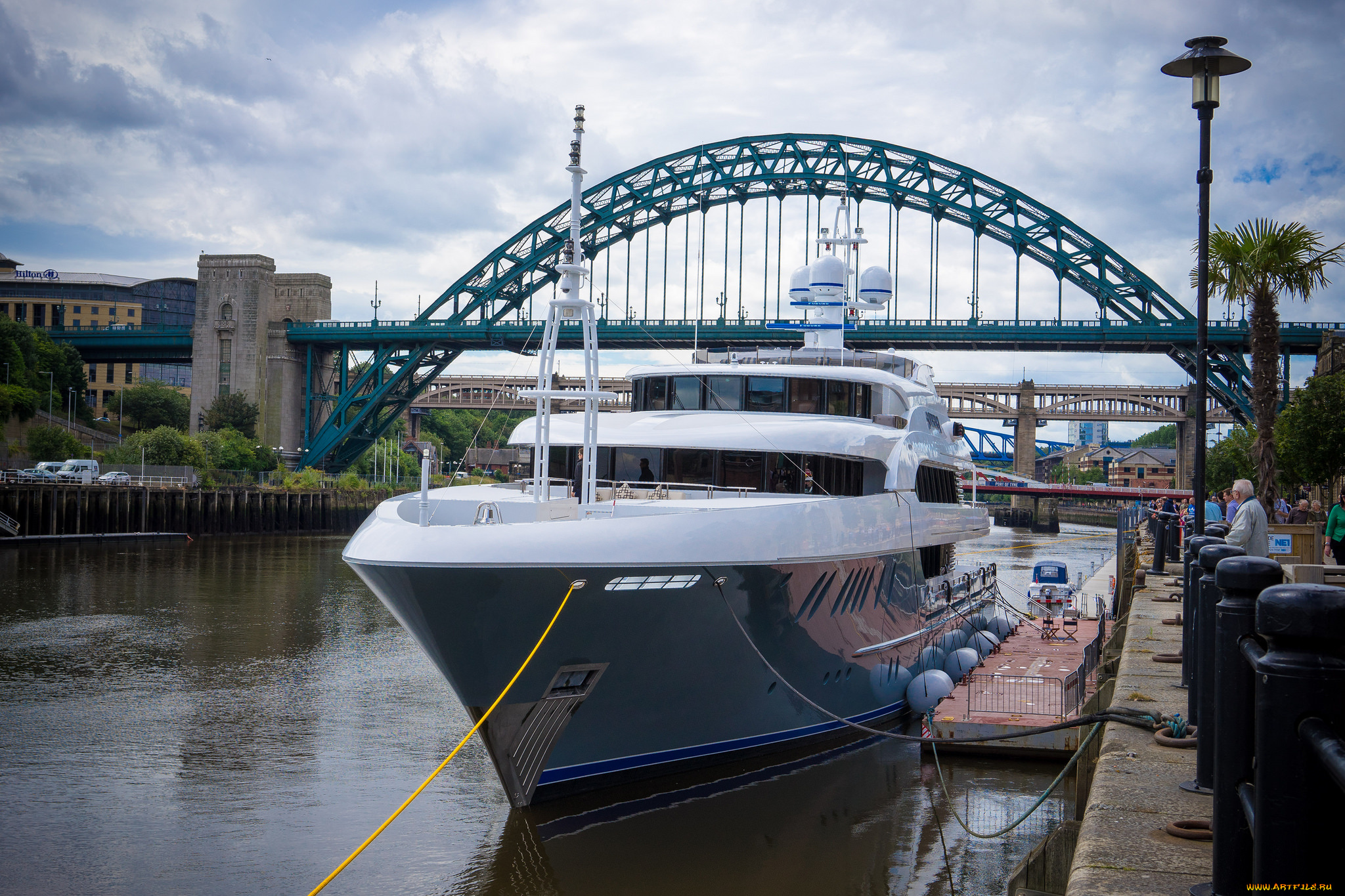 корабли, Яхты, яхта, причал, канал, город