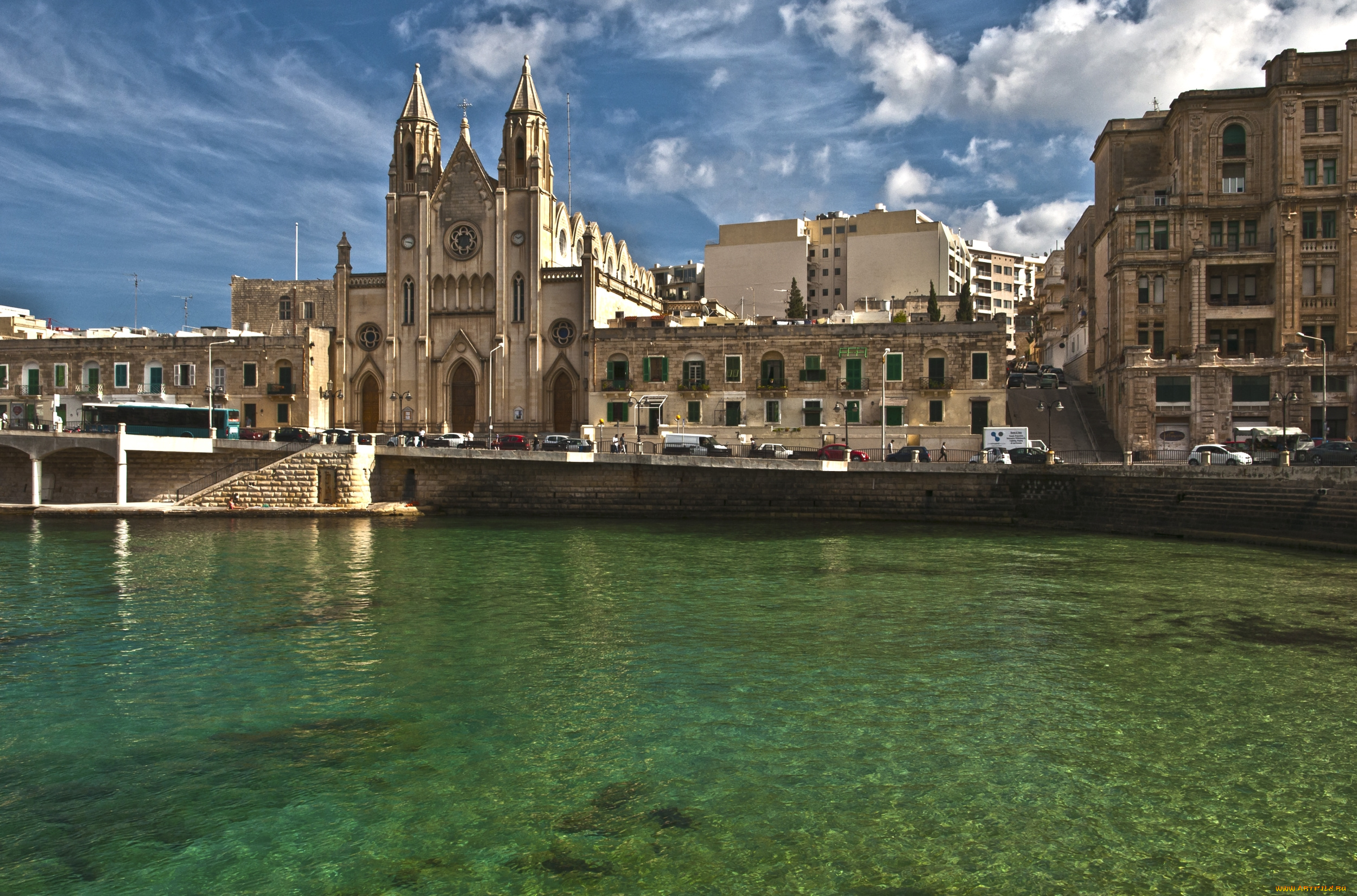 сент-джулианс, , мальта, города, -, улицы, , площади, , набережные, здания, вода