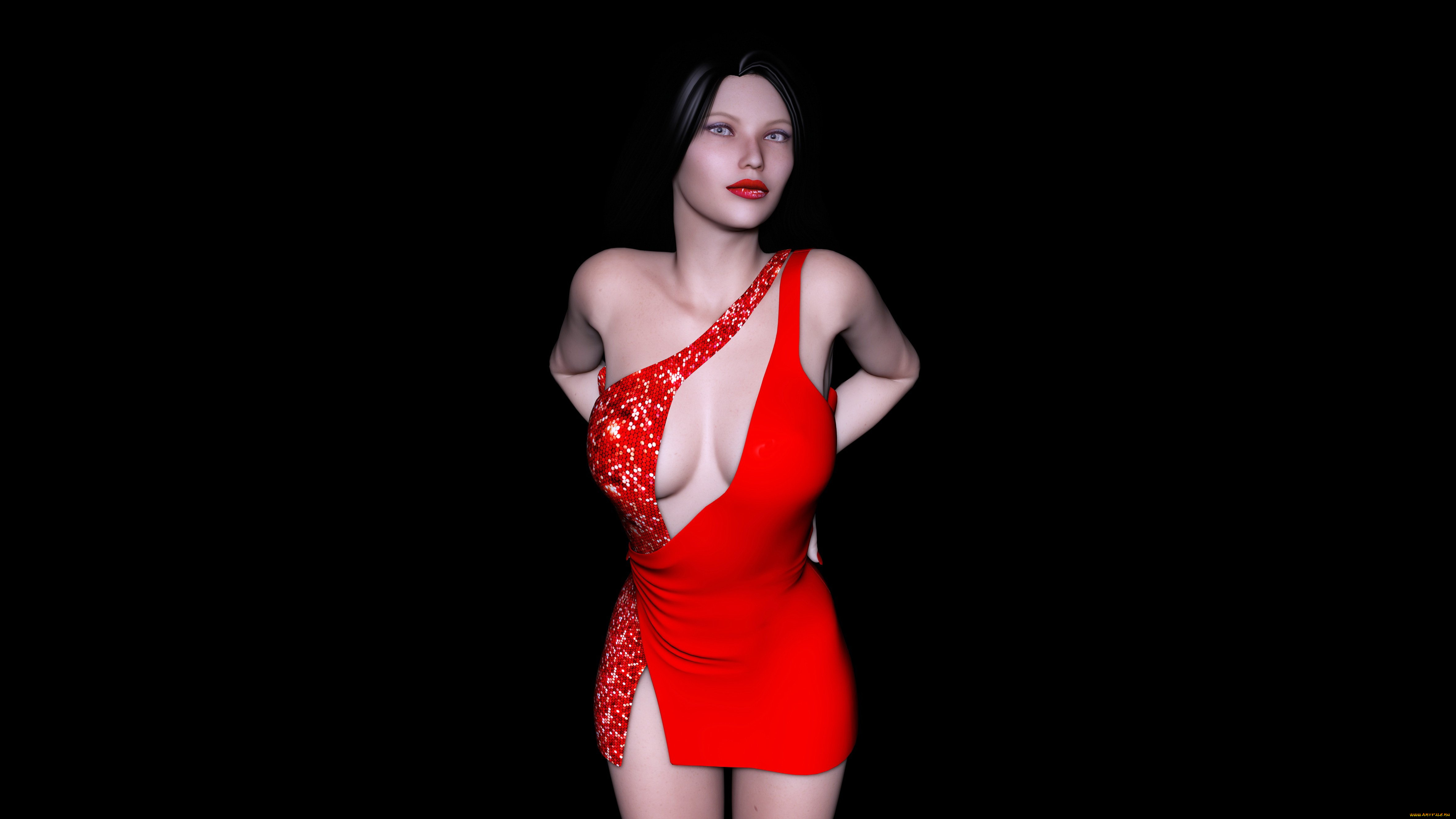 felicia, 3д, графика, люди, , people, девушка, взгляд, платье