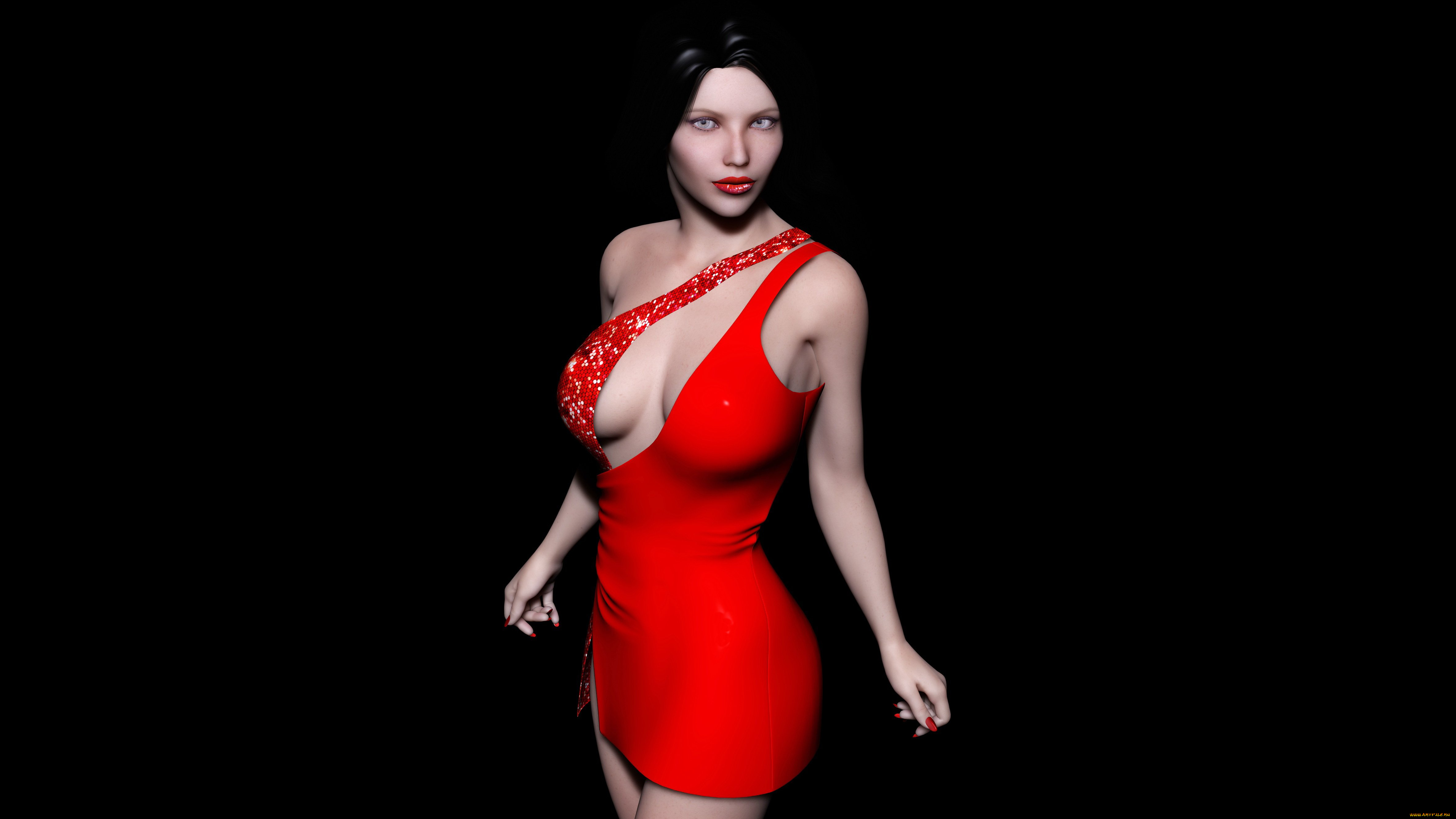 felicia, 3д, графика, люди, , people, платье, взгляд, девушка