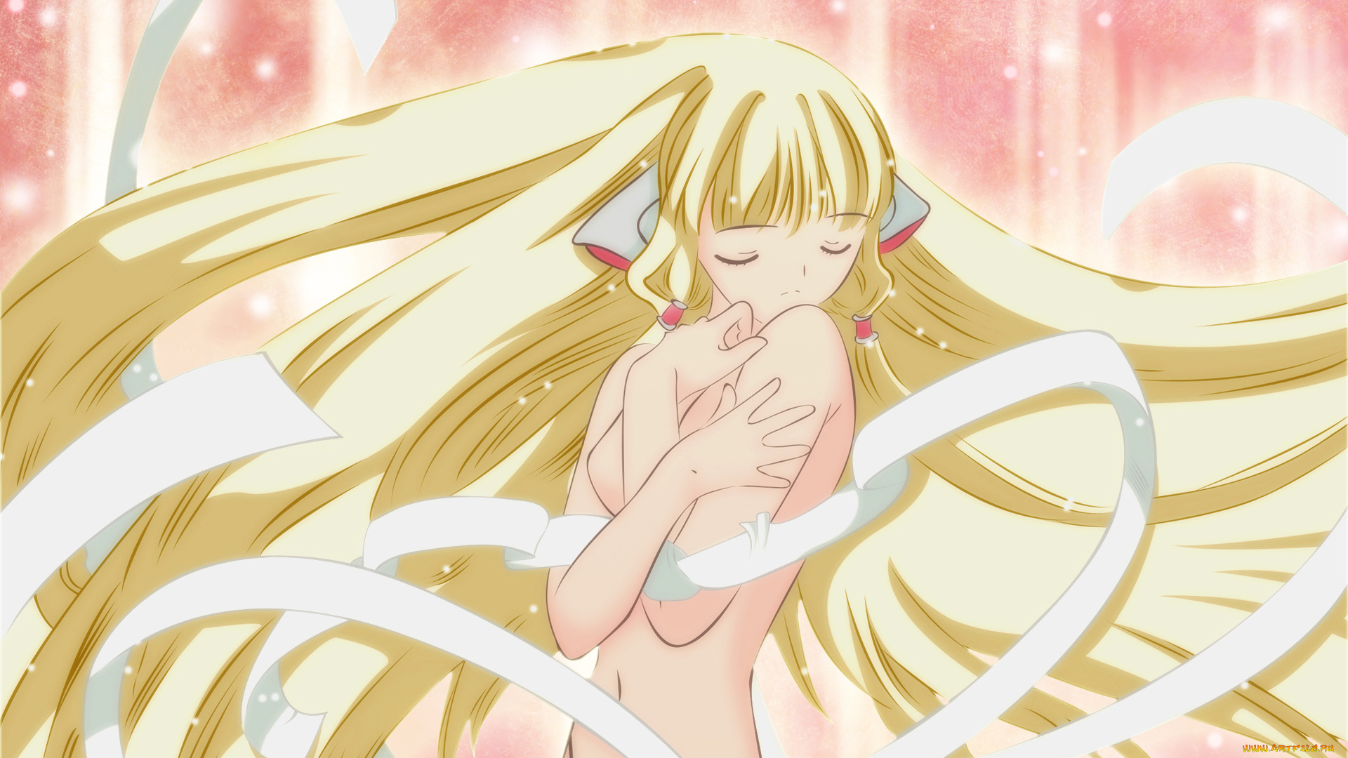 аниме, chobits, chii, ленты, девушка, ушки