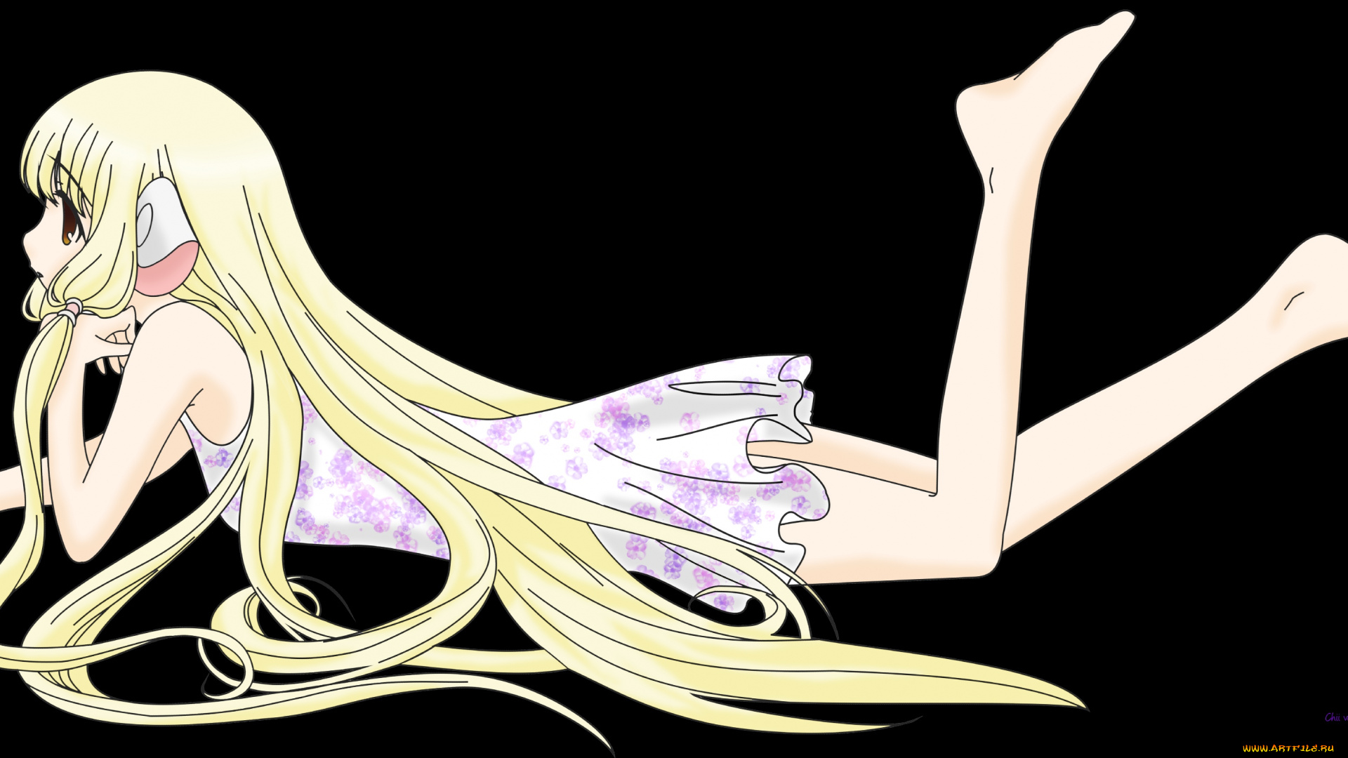 аниме, chobits, платье, chii, девушка, ушки