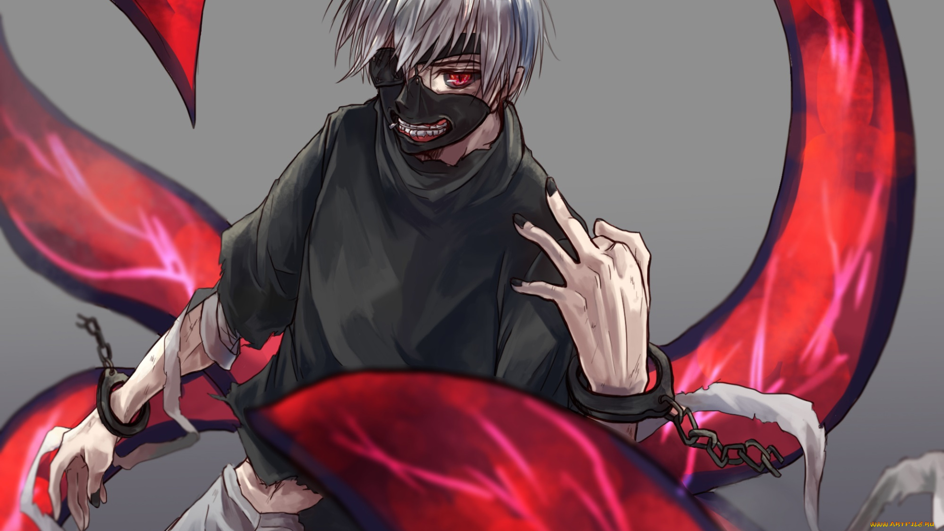 аниме, tokyo, ghoul, kaneki, ken, парень, арт, токийский, гуль