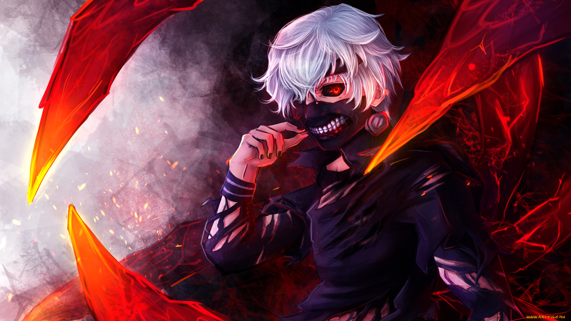 аниме, tokyo, ghoul, маска, kaneki, ken, парень, токийский, гуль, арт