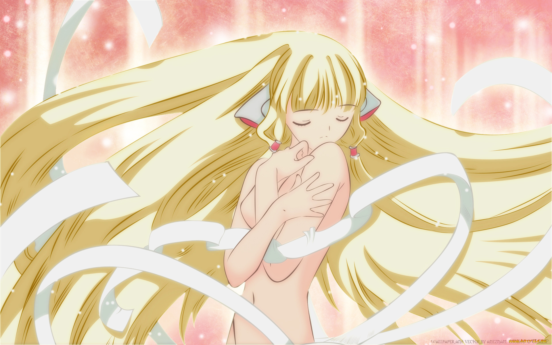 аниме, chobits, chii, ленты, девушка, ушки