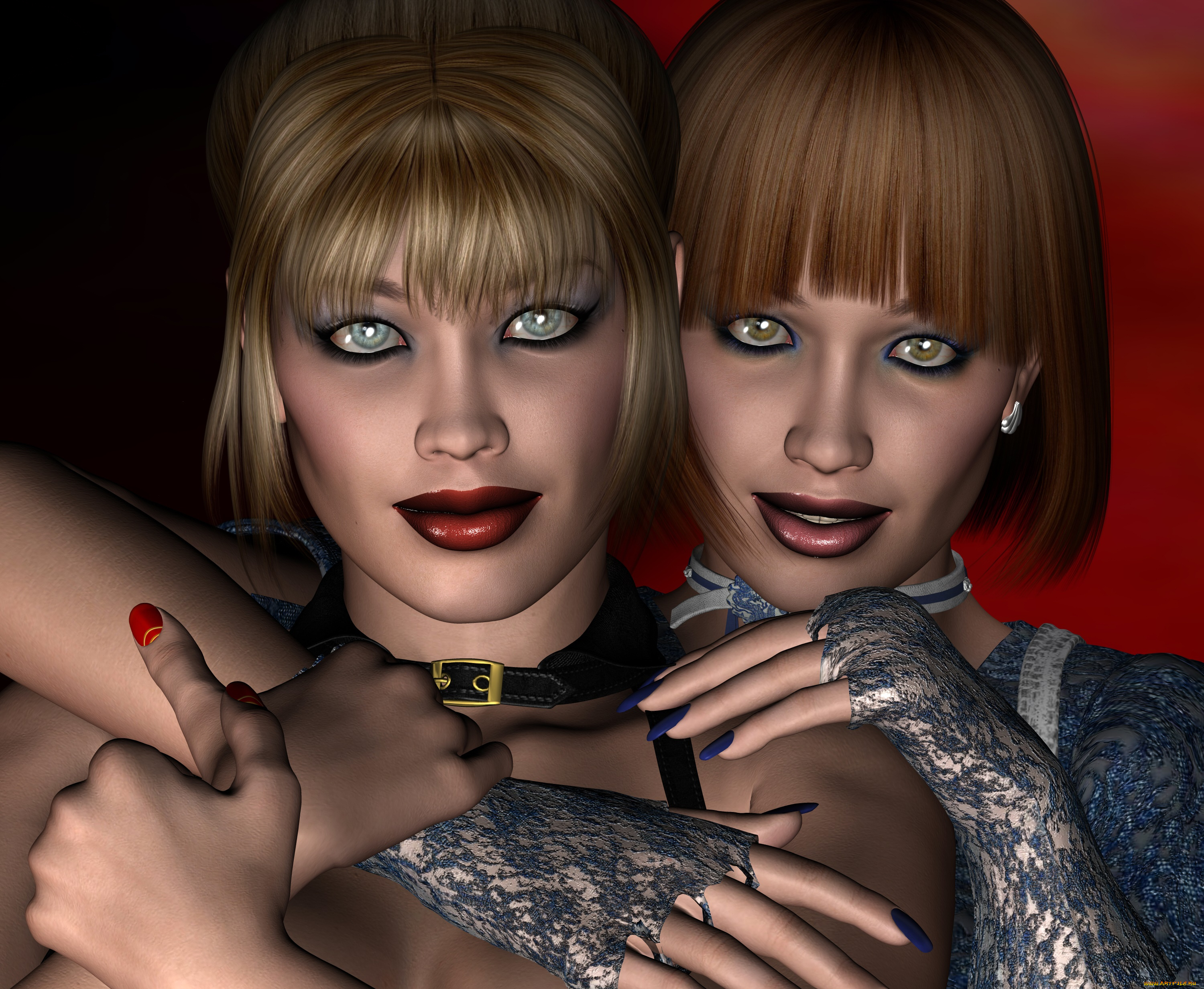 3д, графика, портрет, , portraits, фон, взгляд, девушки