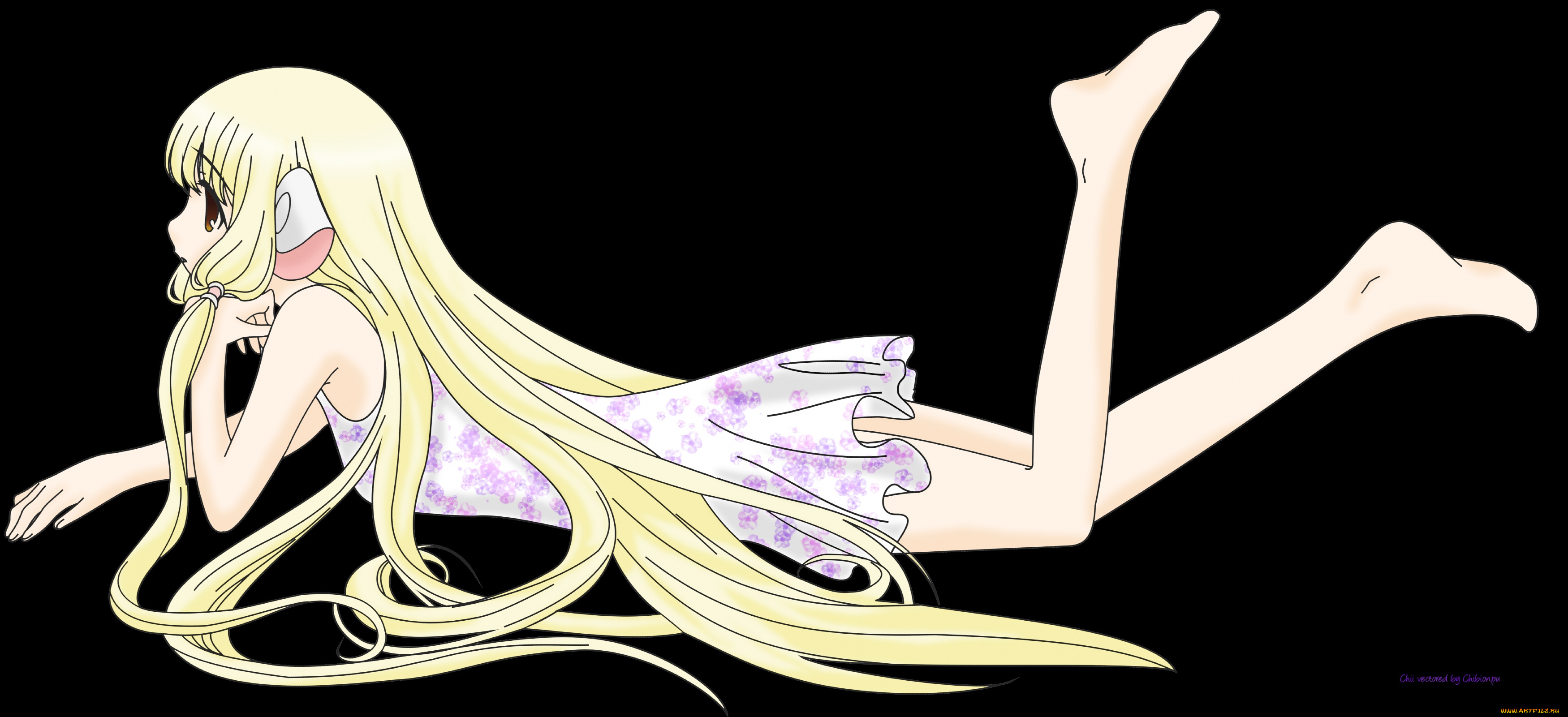 аниме, chobits, платье, chii, девушка, ушки