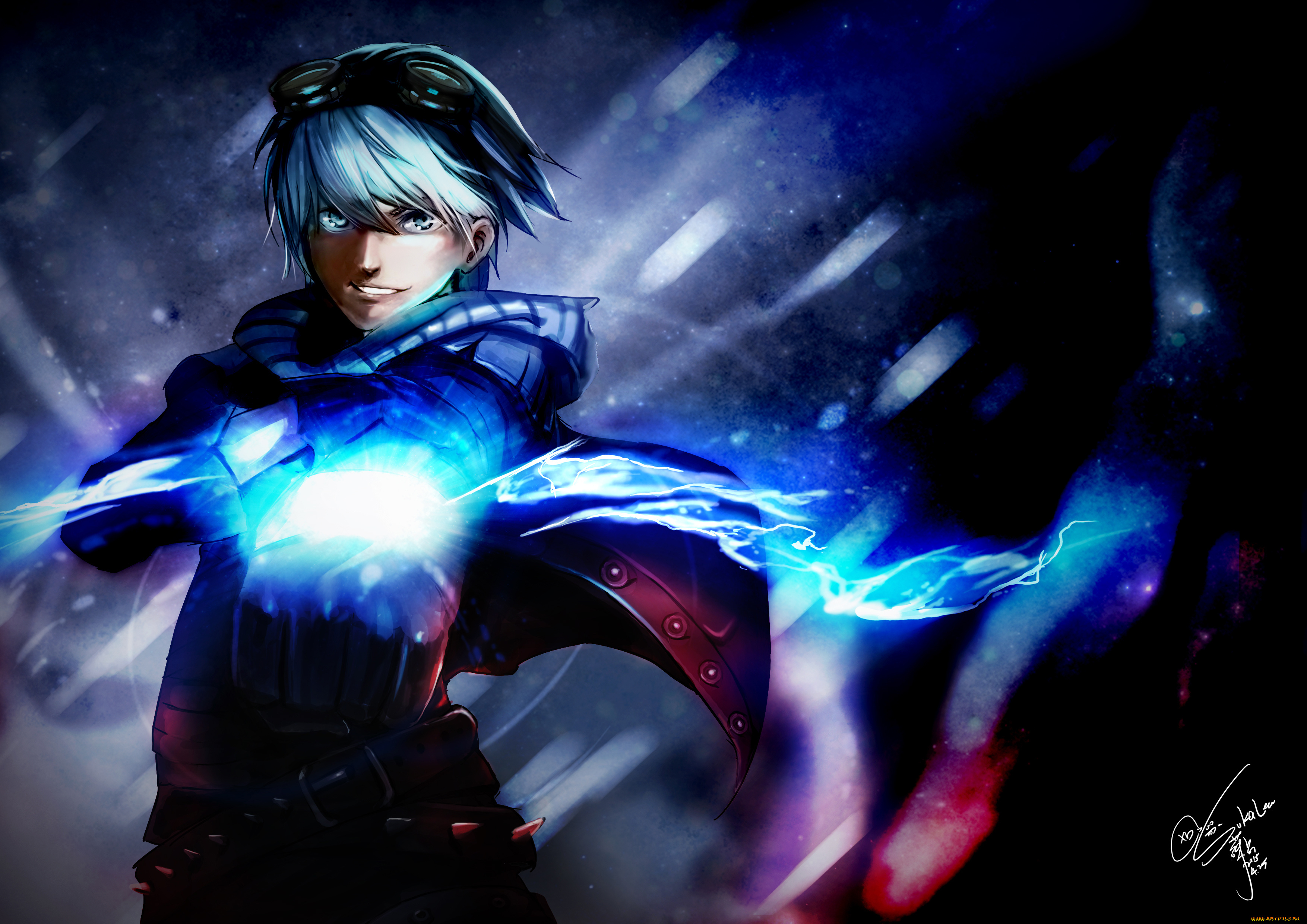 аниме, магия, , колдовство, , halloween, пламя, взгляд, парень, арт