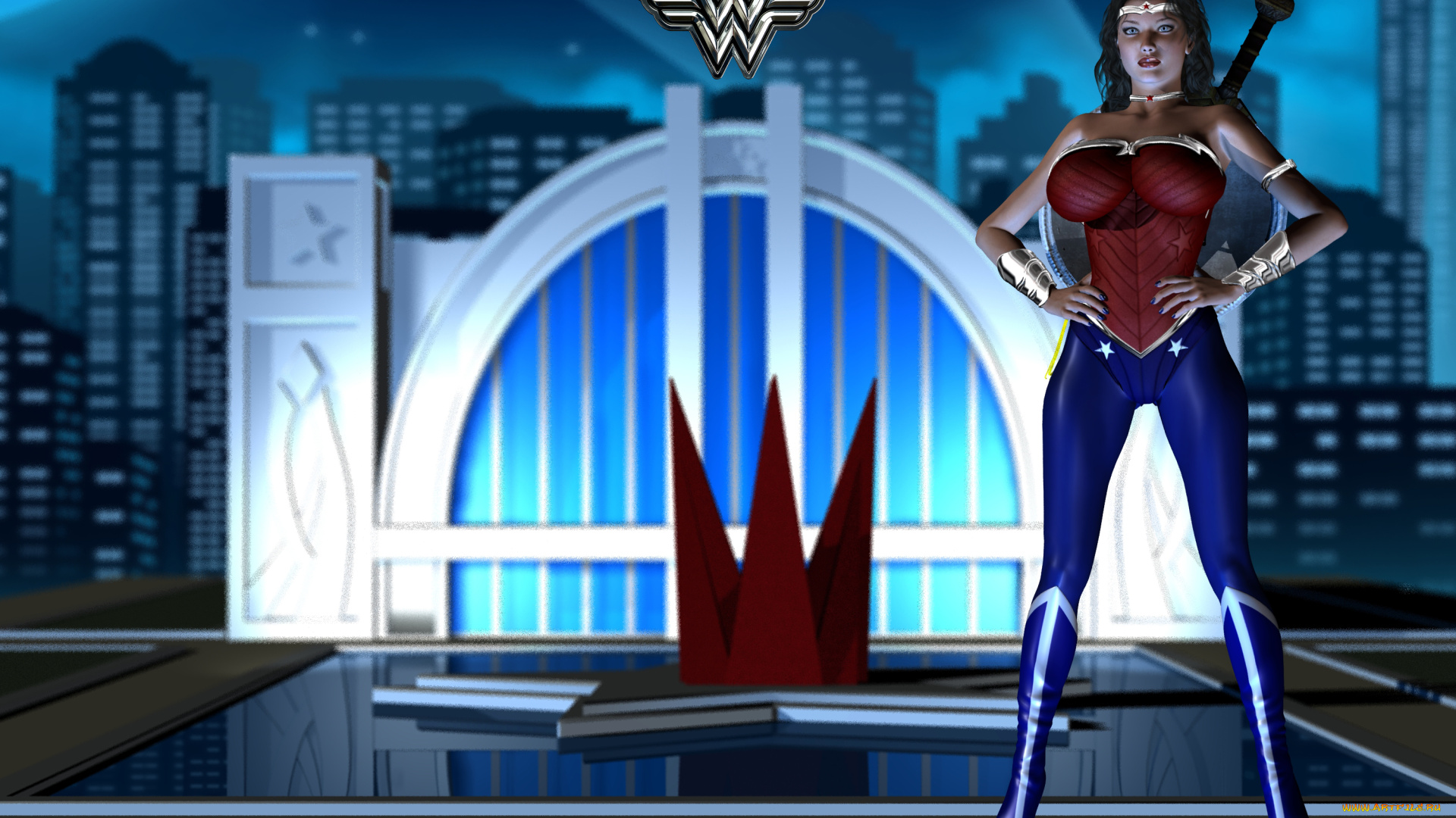 3д, графика, фантазия, , fantasy, девушка, супермен, фон, взгляд